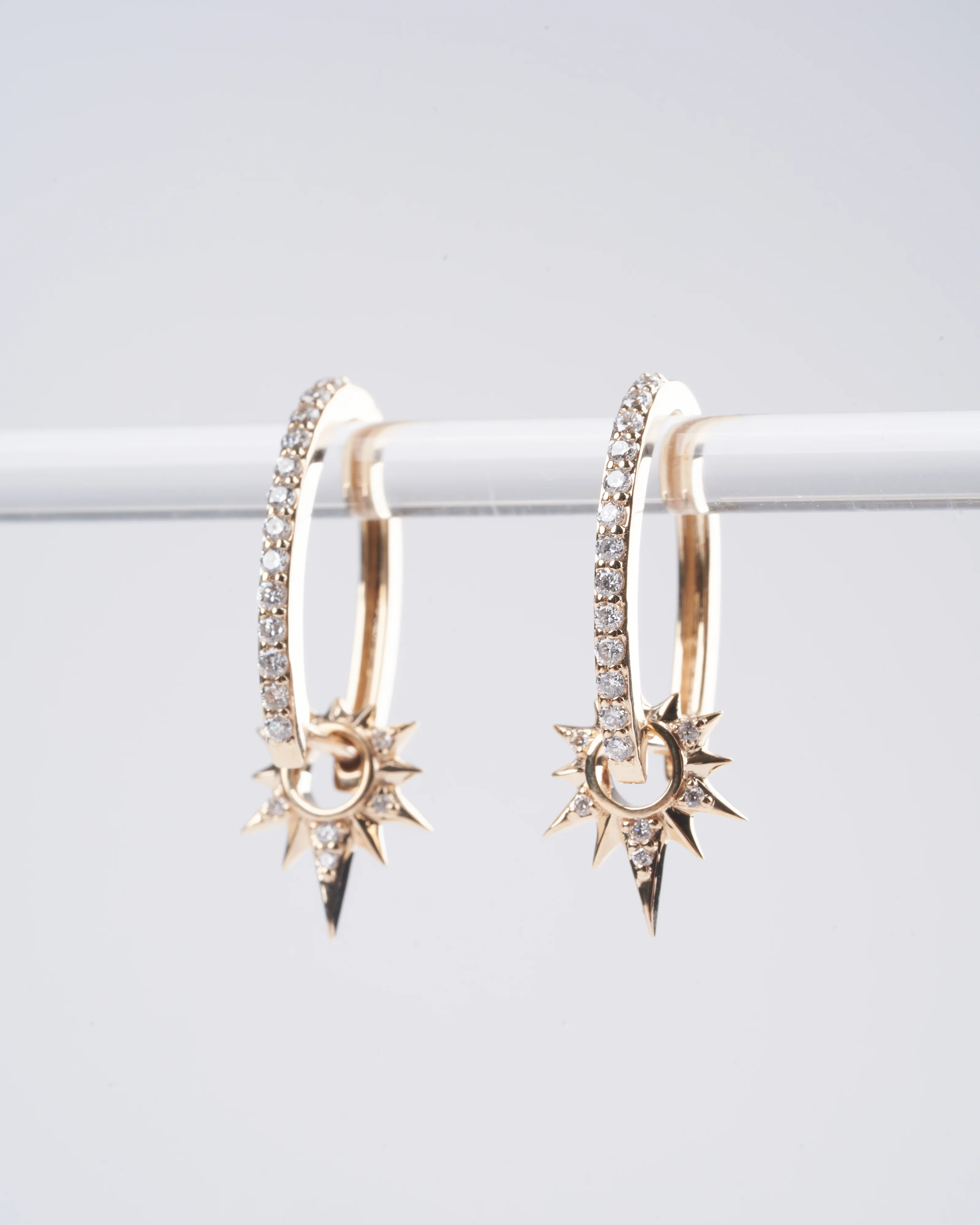 tiny love explosion starburst charms - gold/ diamond - Image 3