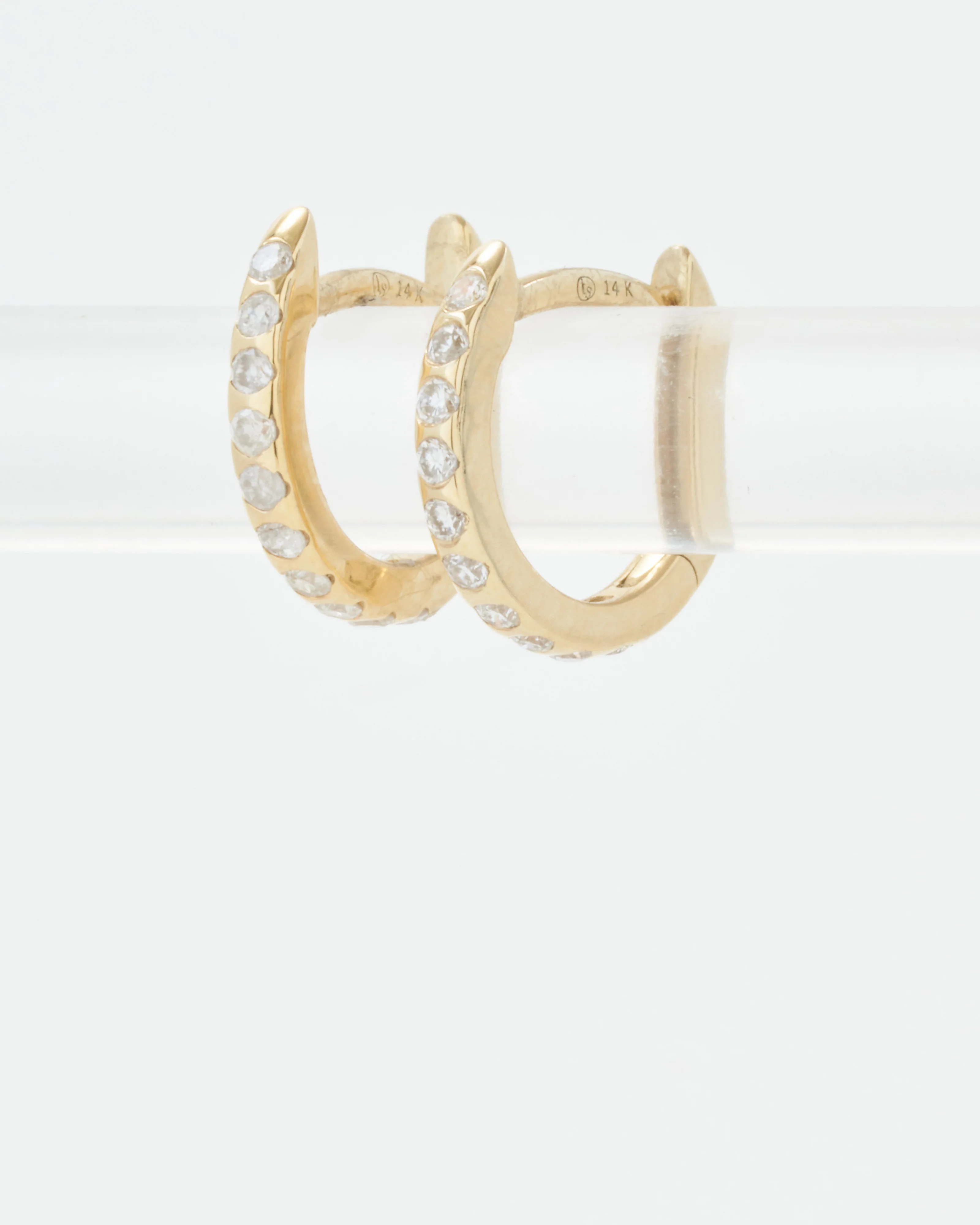 tiny pave hoops - Image 2