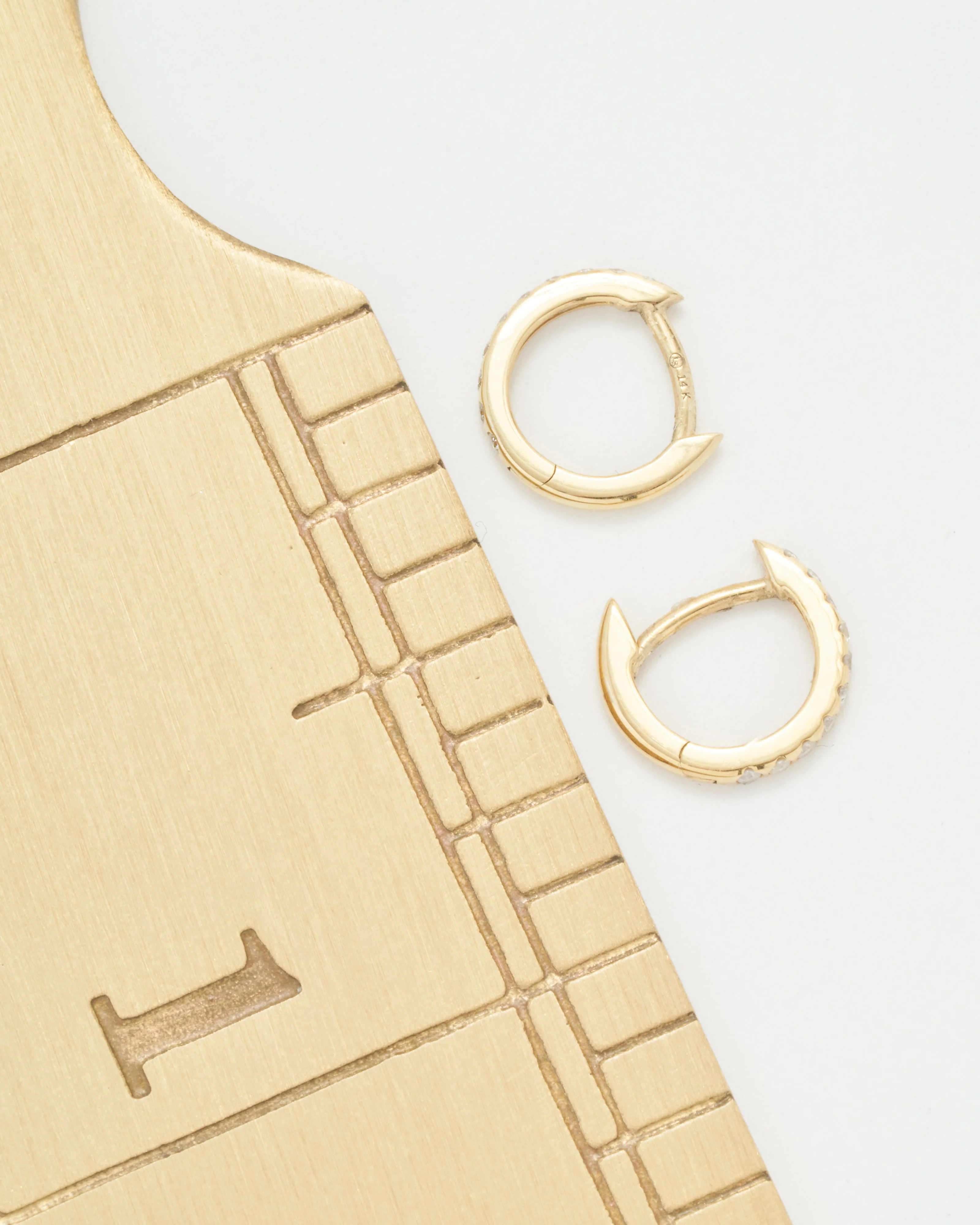 tiny pave hoops - Image 6