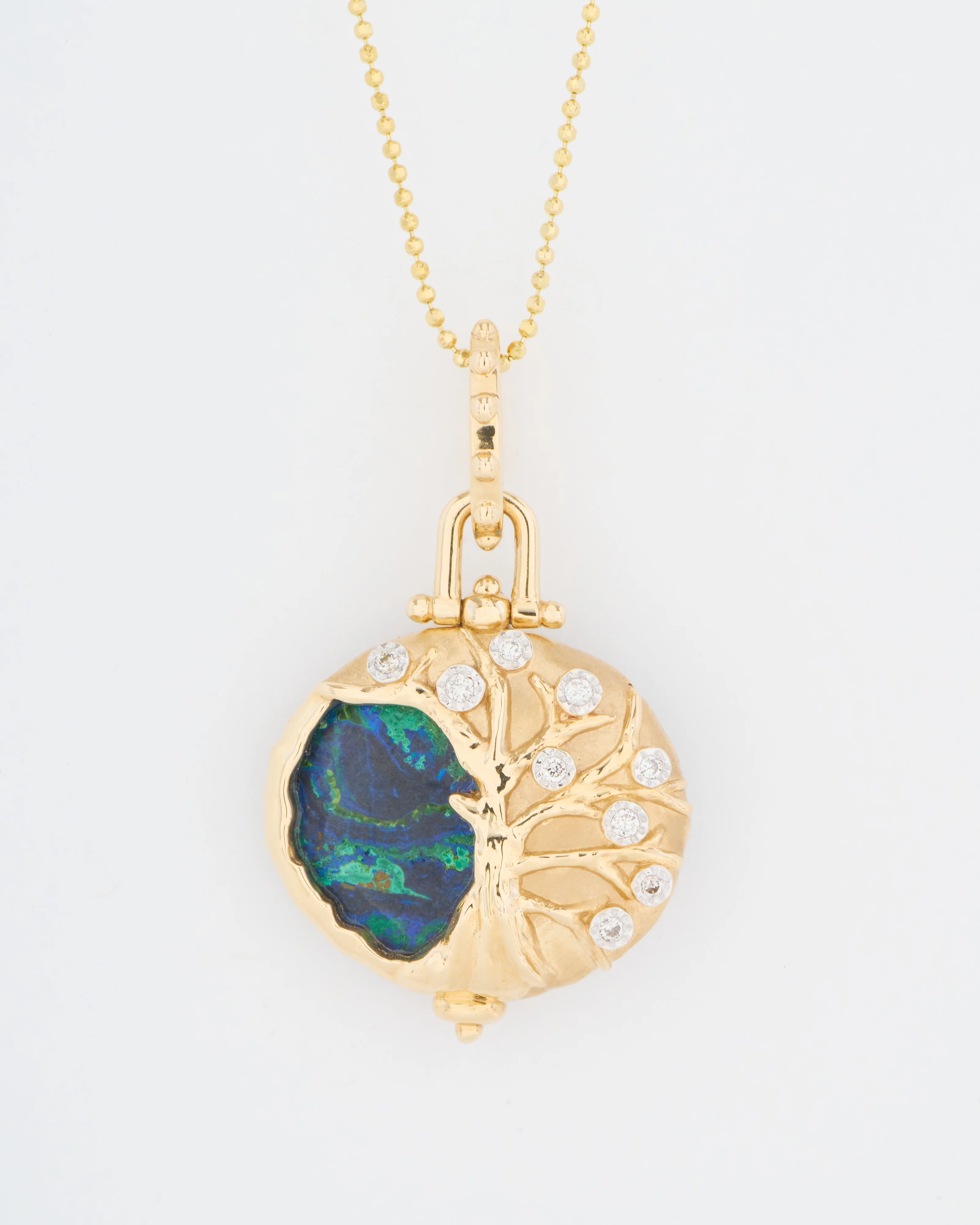 tree of life azurite oval pendant - Image 2