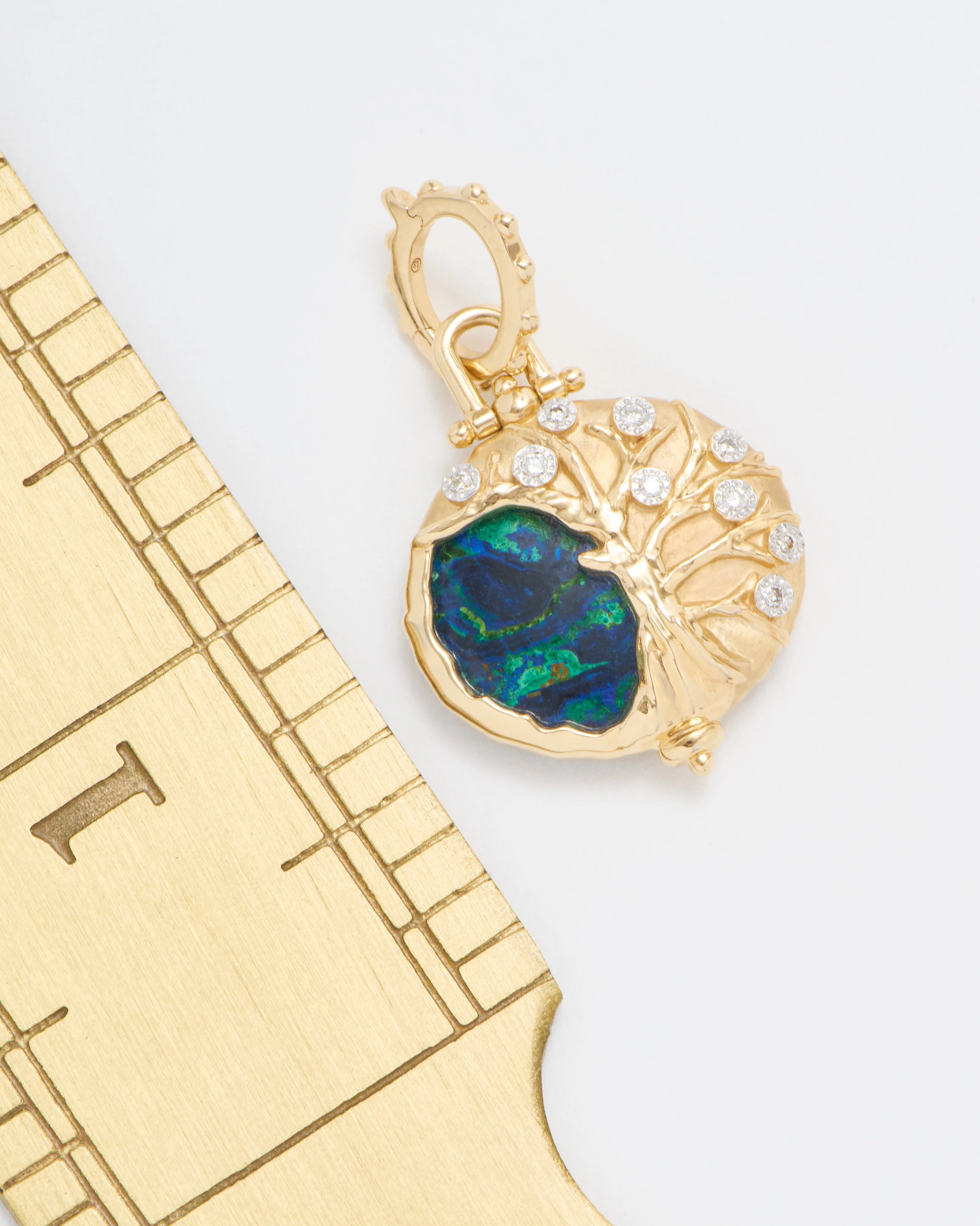 tree of life azurite oval pendant - Image 7