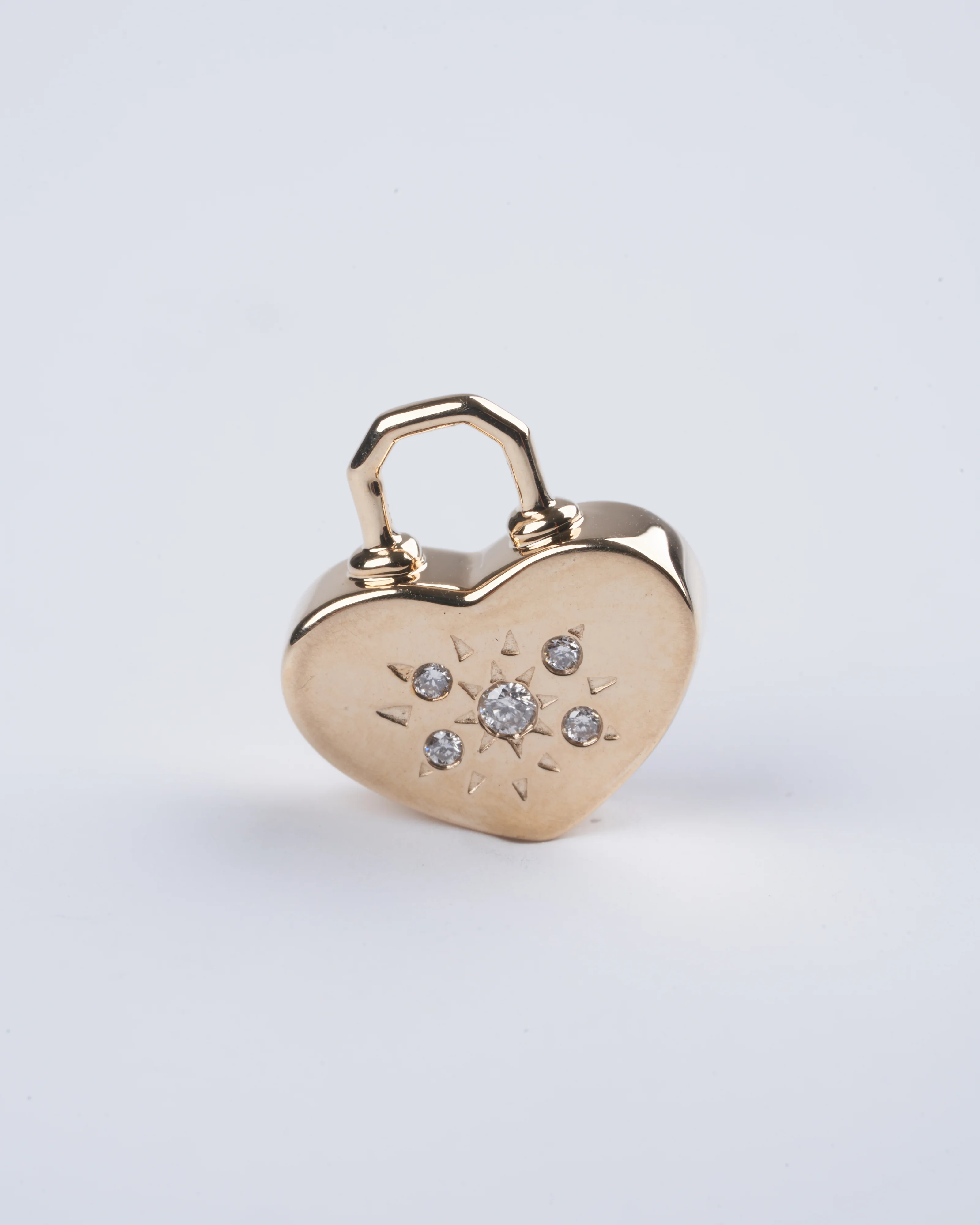 trust your heart openable lock charm - lapis/ gold - Image 4