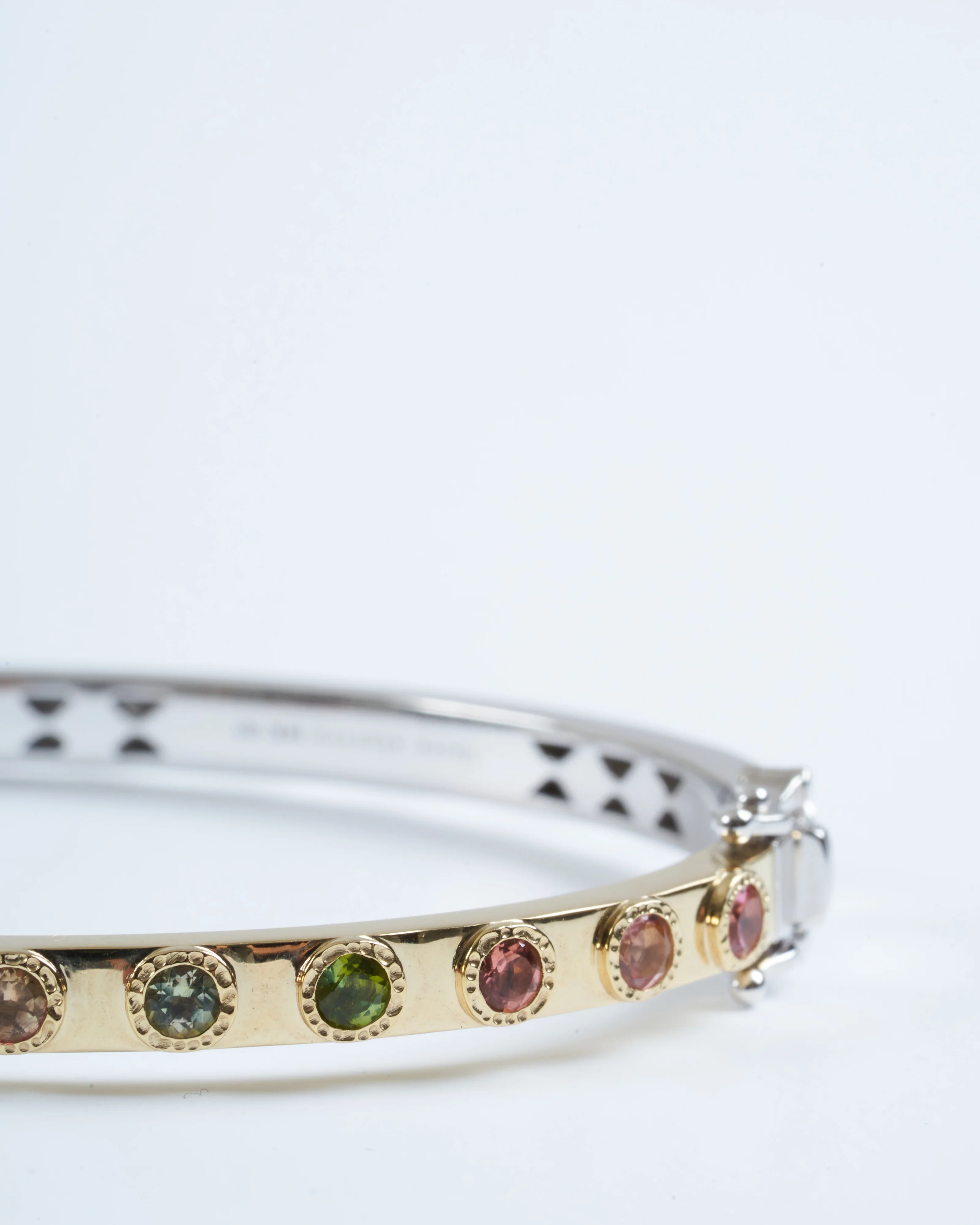 two-toned flip colored tourmaline bangle - multi - Image 2