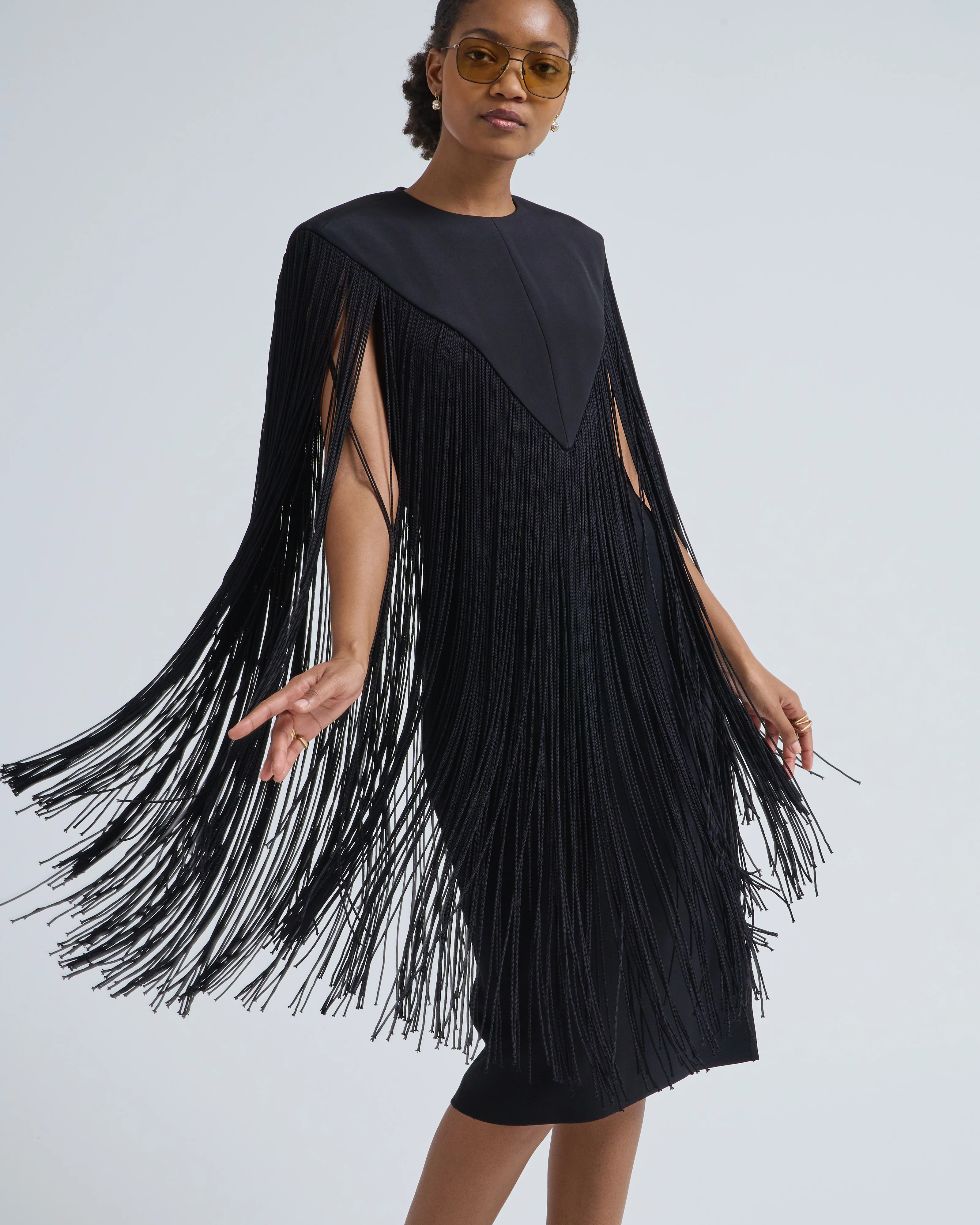 4 ply silk fringe cape - Image 2