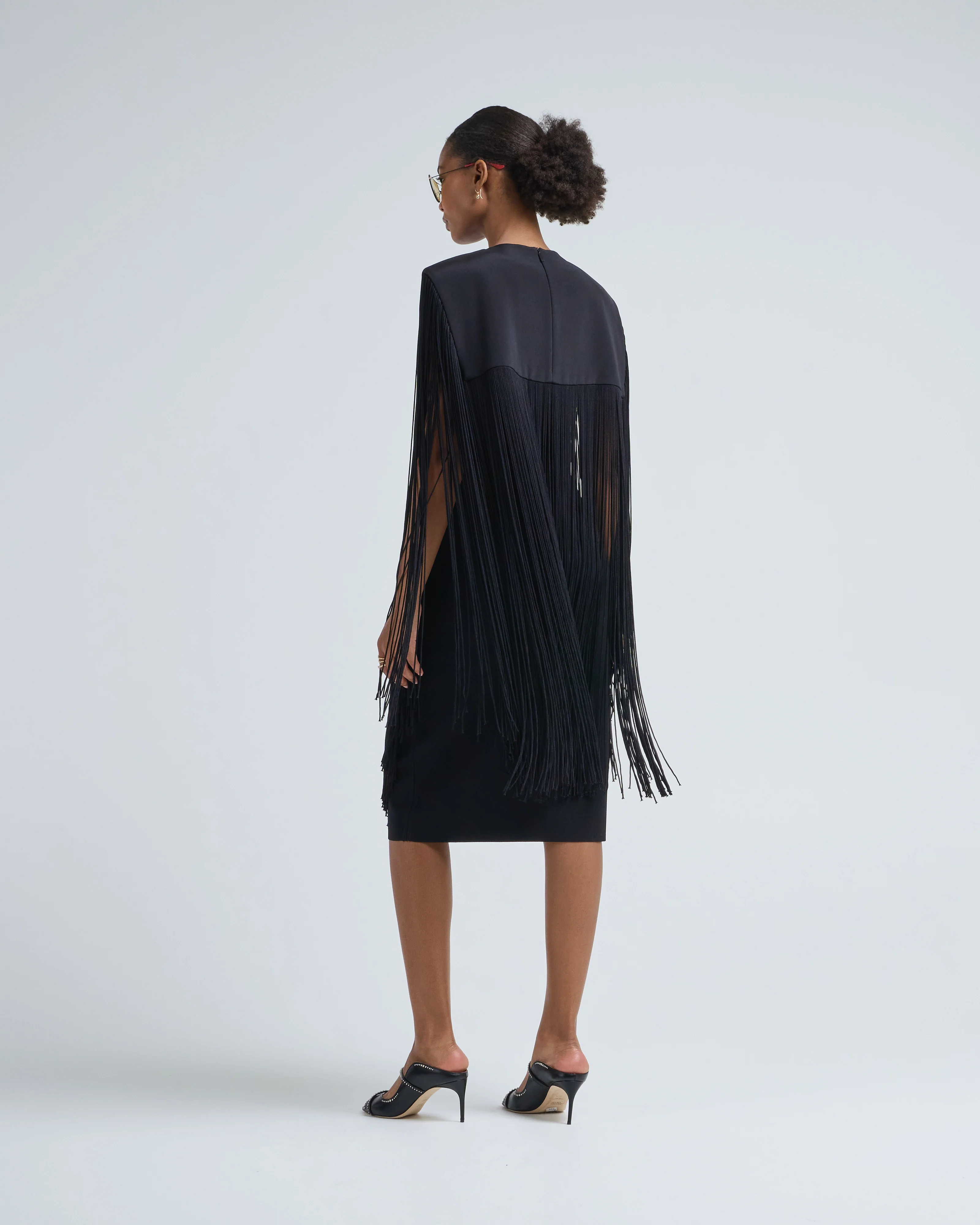 4 ply silk fringe cape - Image 4
