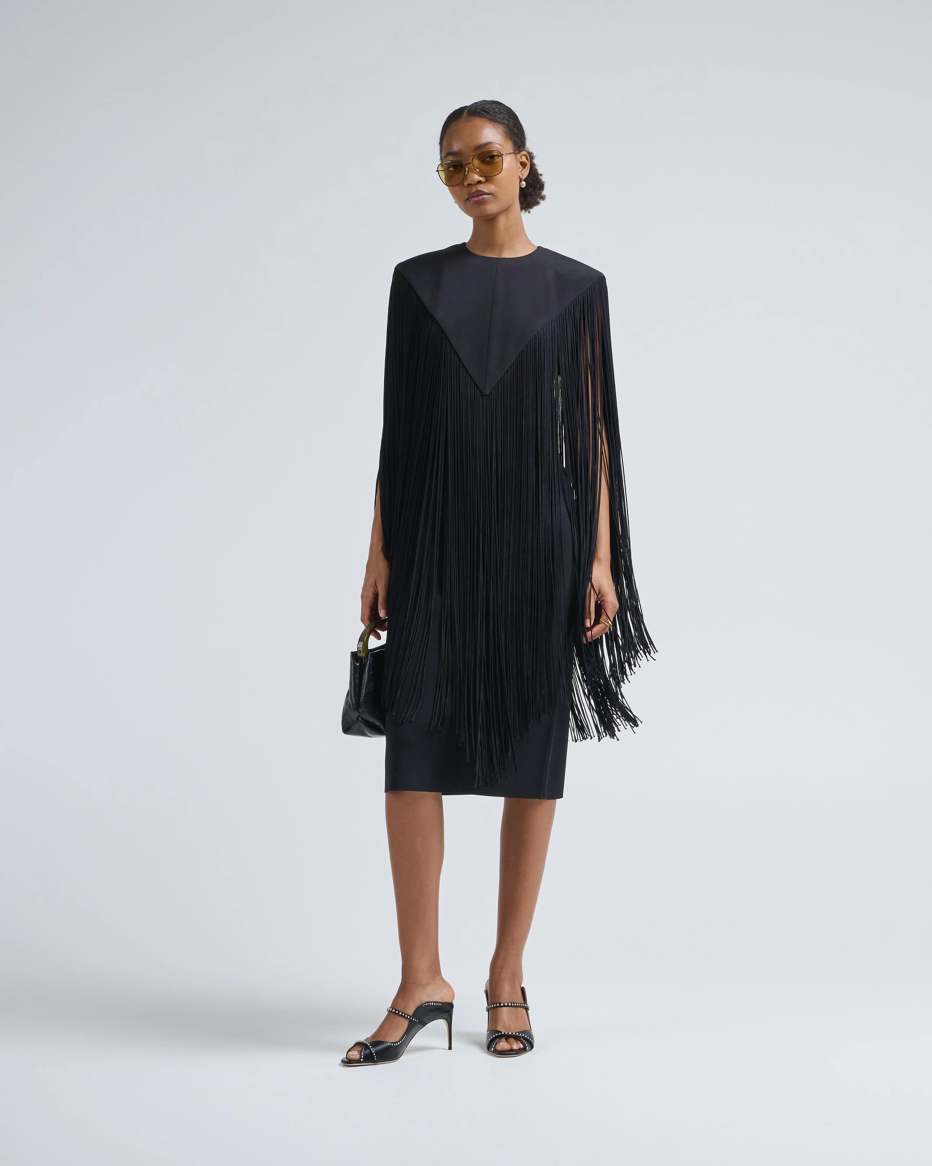 4 ply silk fringe cape - Image 5