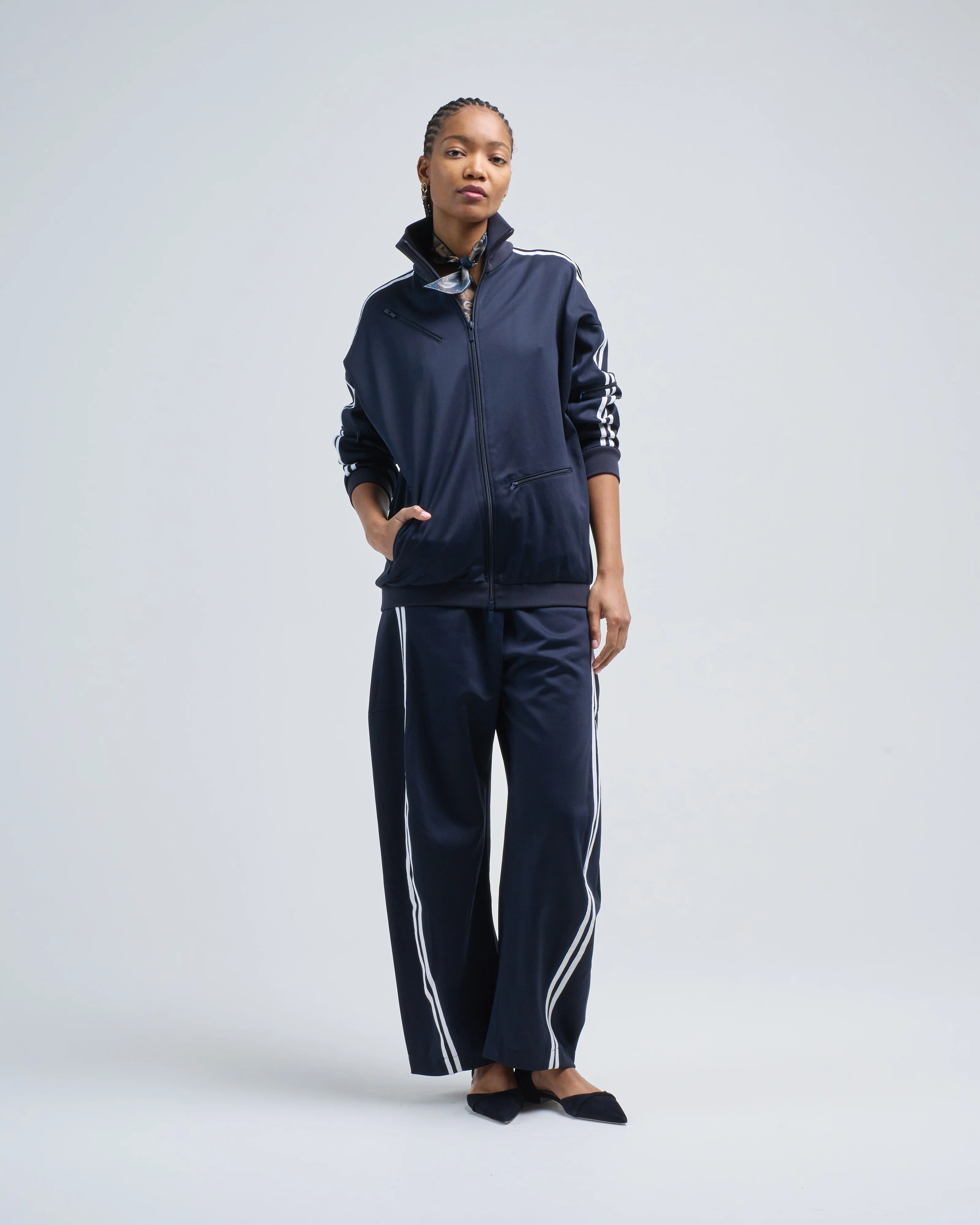 active knit zipper detailed track jacket - Image 3
