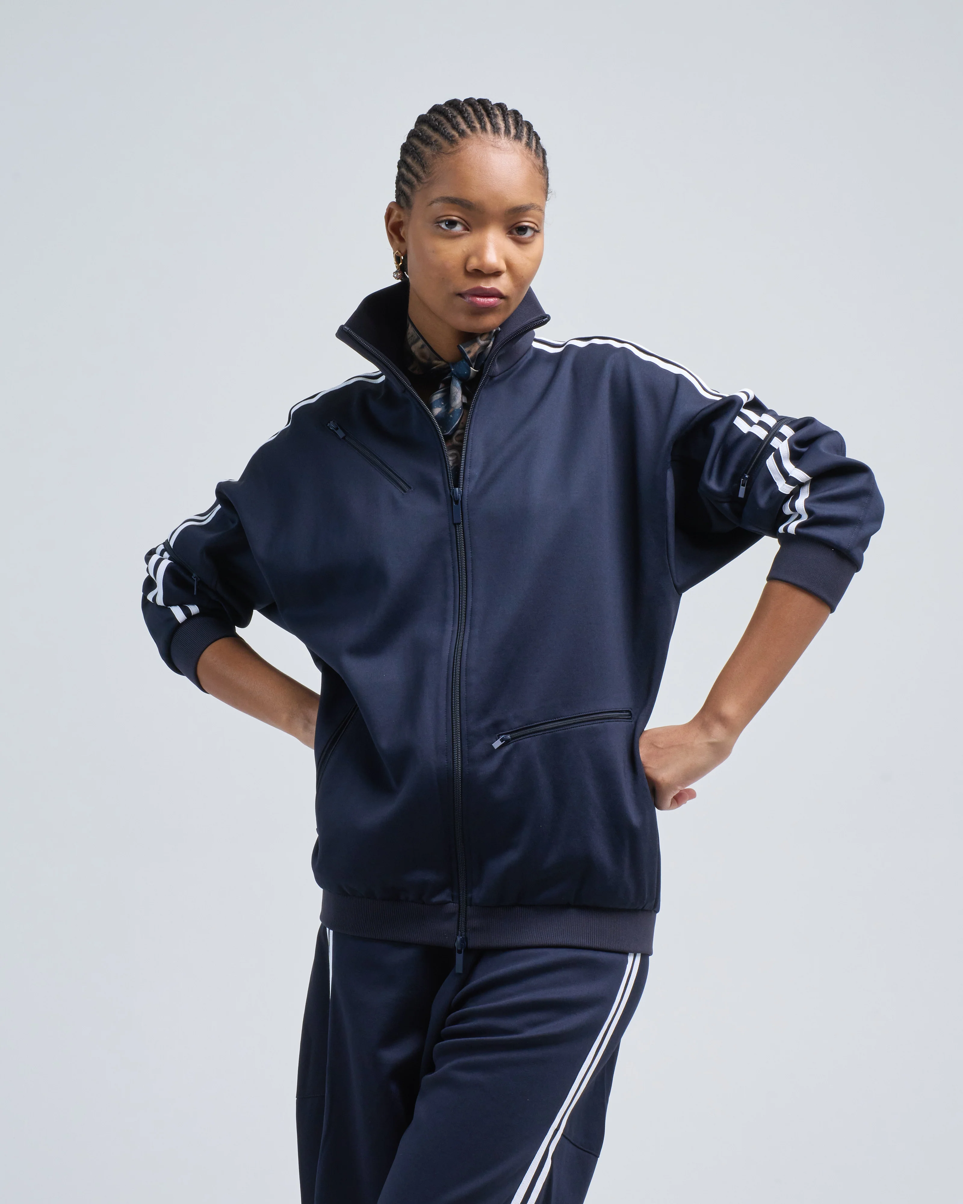 active knit zipper detailed track jacket - Image 4