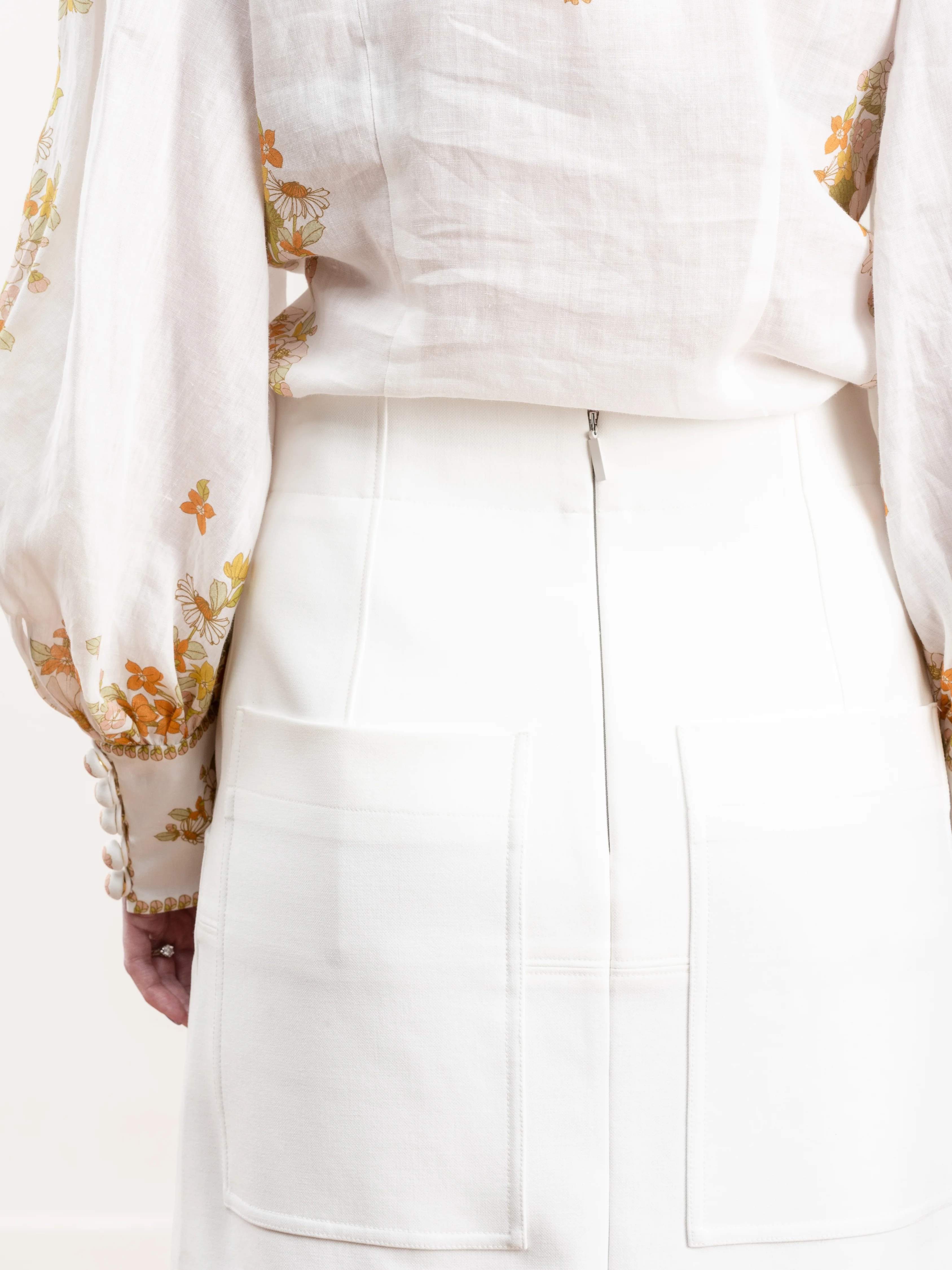 anson stretch drape skirt - ivory - Image 9