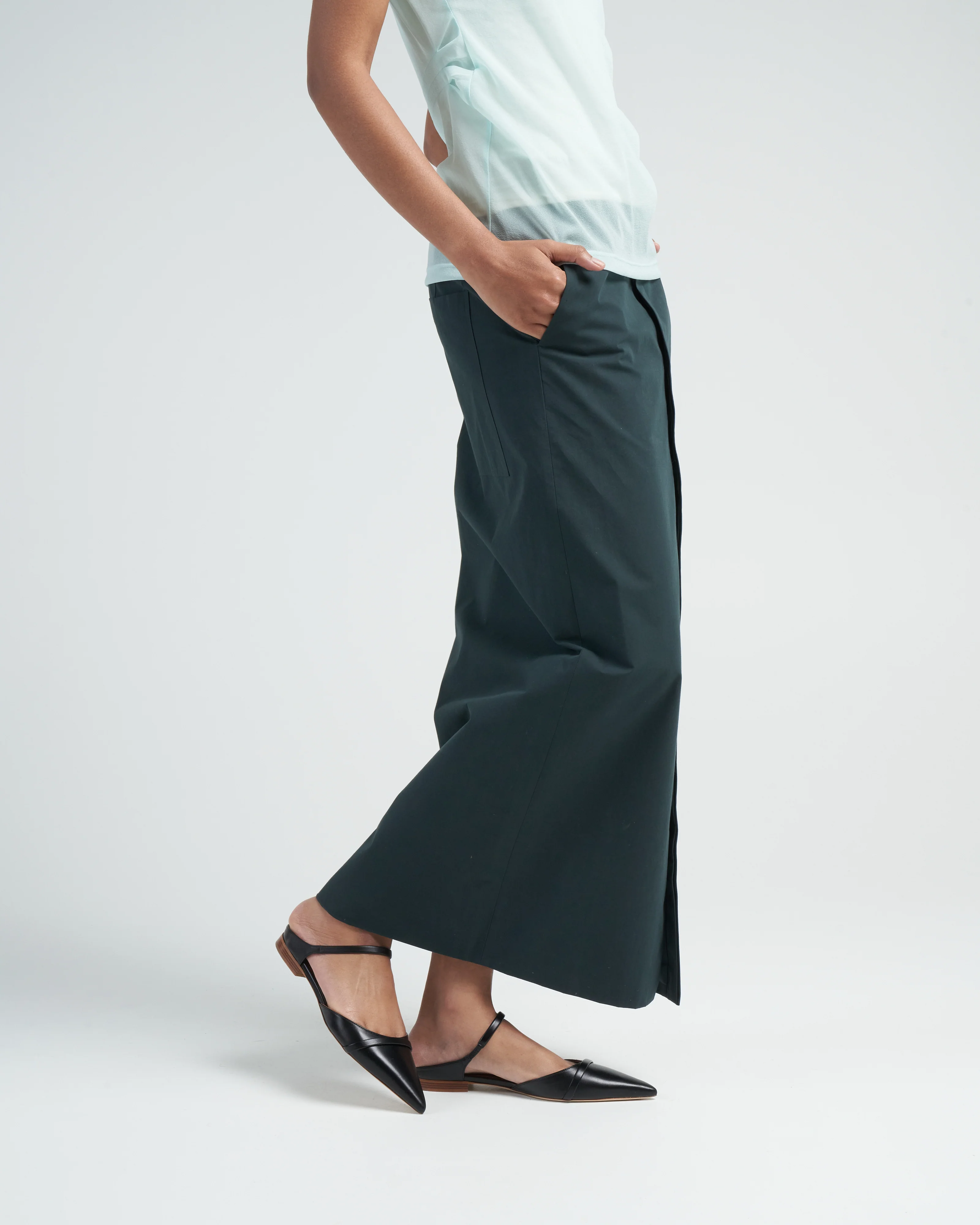 arun suiting back wrap maxi skirt - hazel green - Image 3