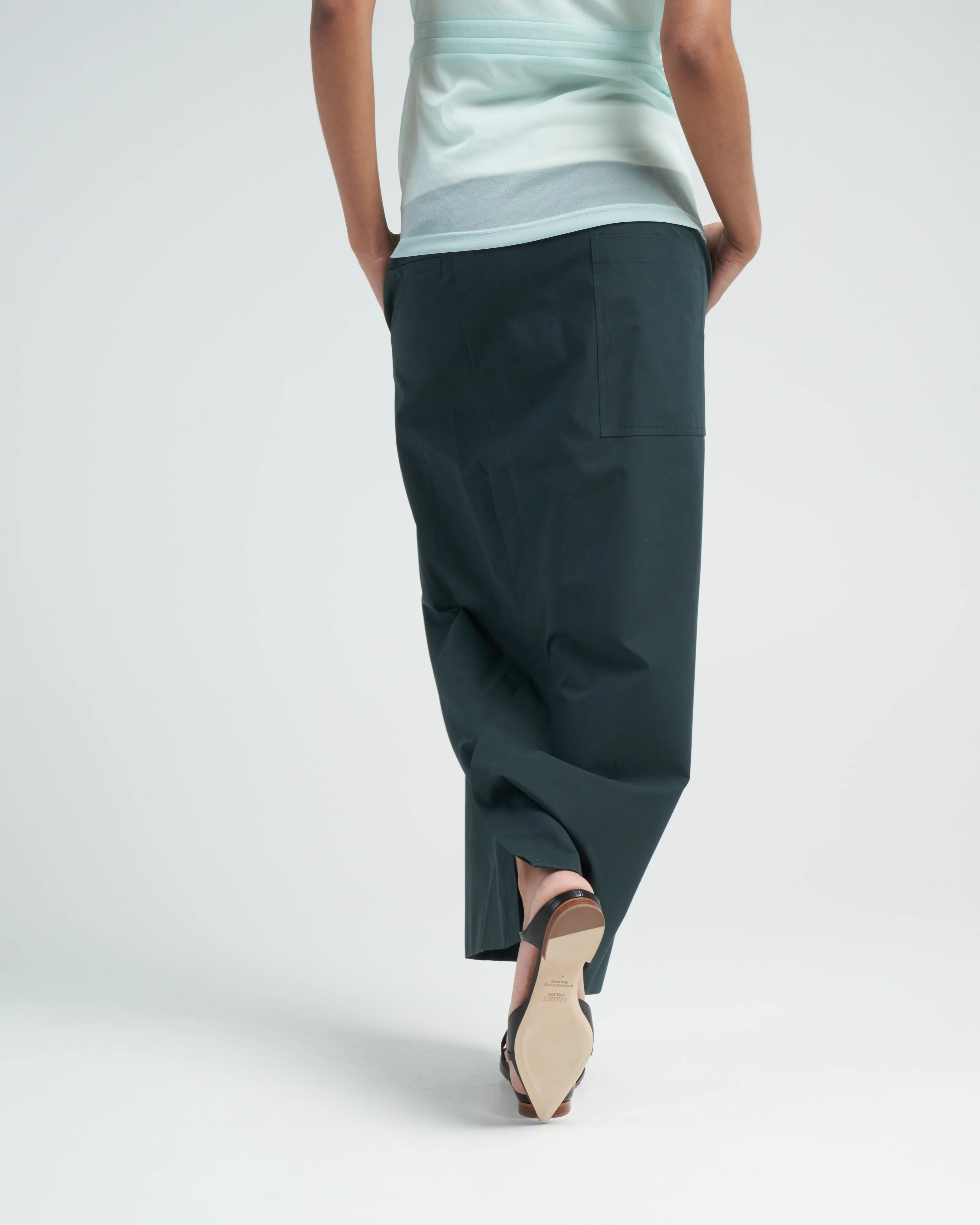 arun suiting back wrap maxi skirt - hazel green - Image 4