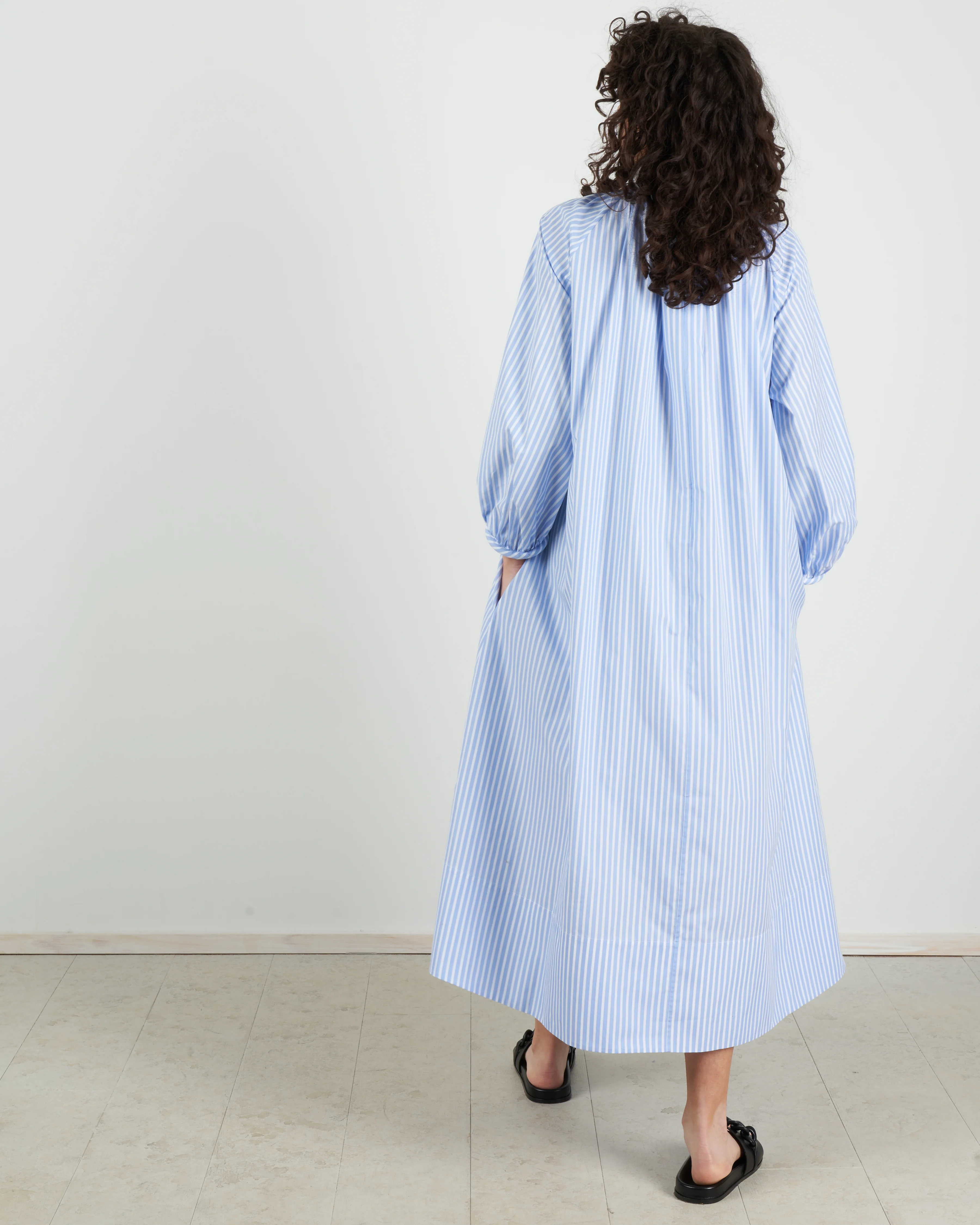 awning stripe dress - sky blue - Image 3
