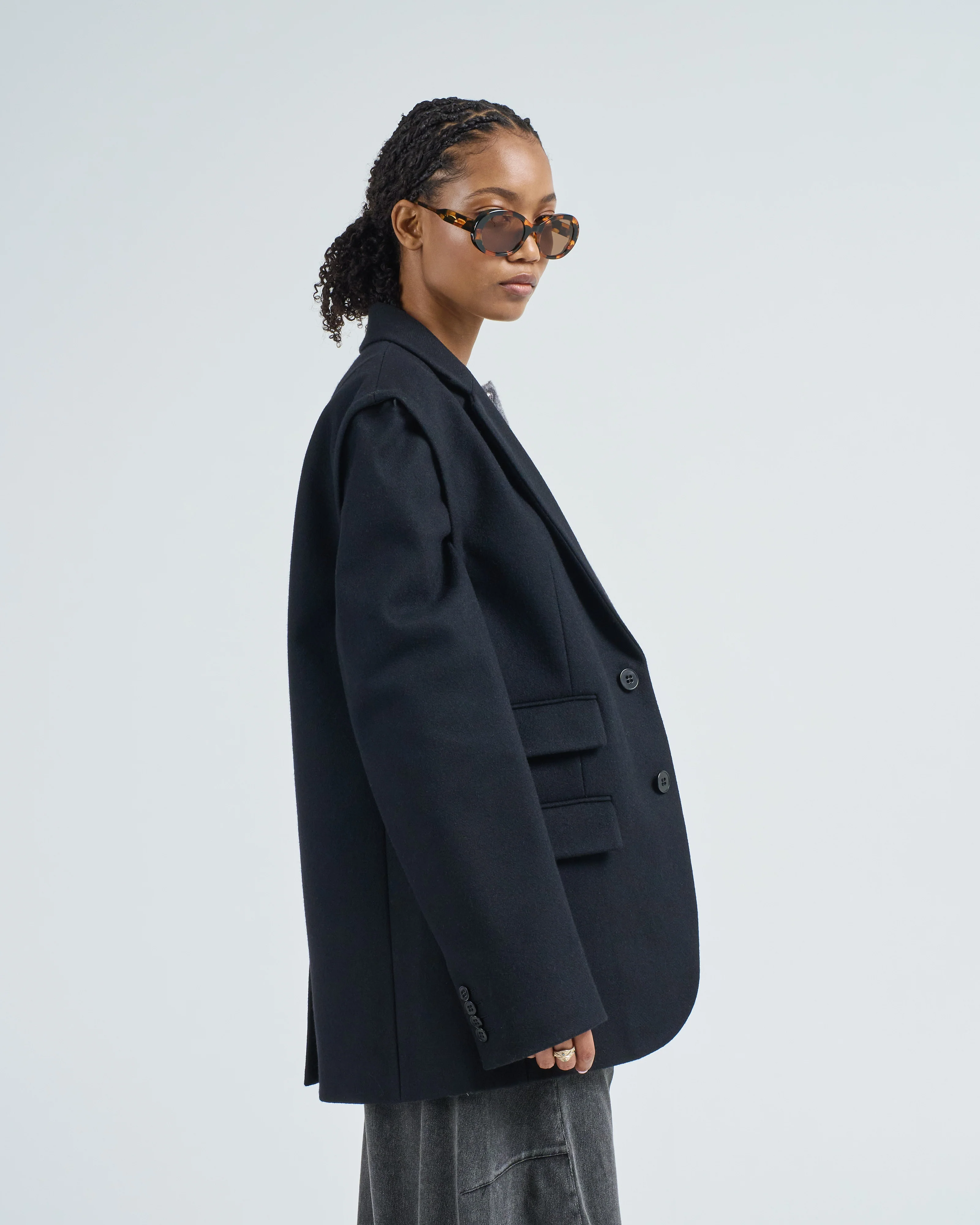 bonded recycled felted wool convertible blazer - Image 5