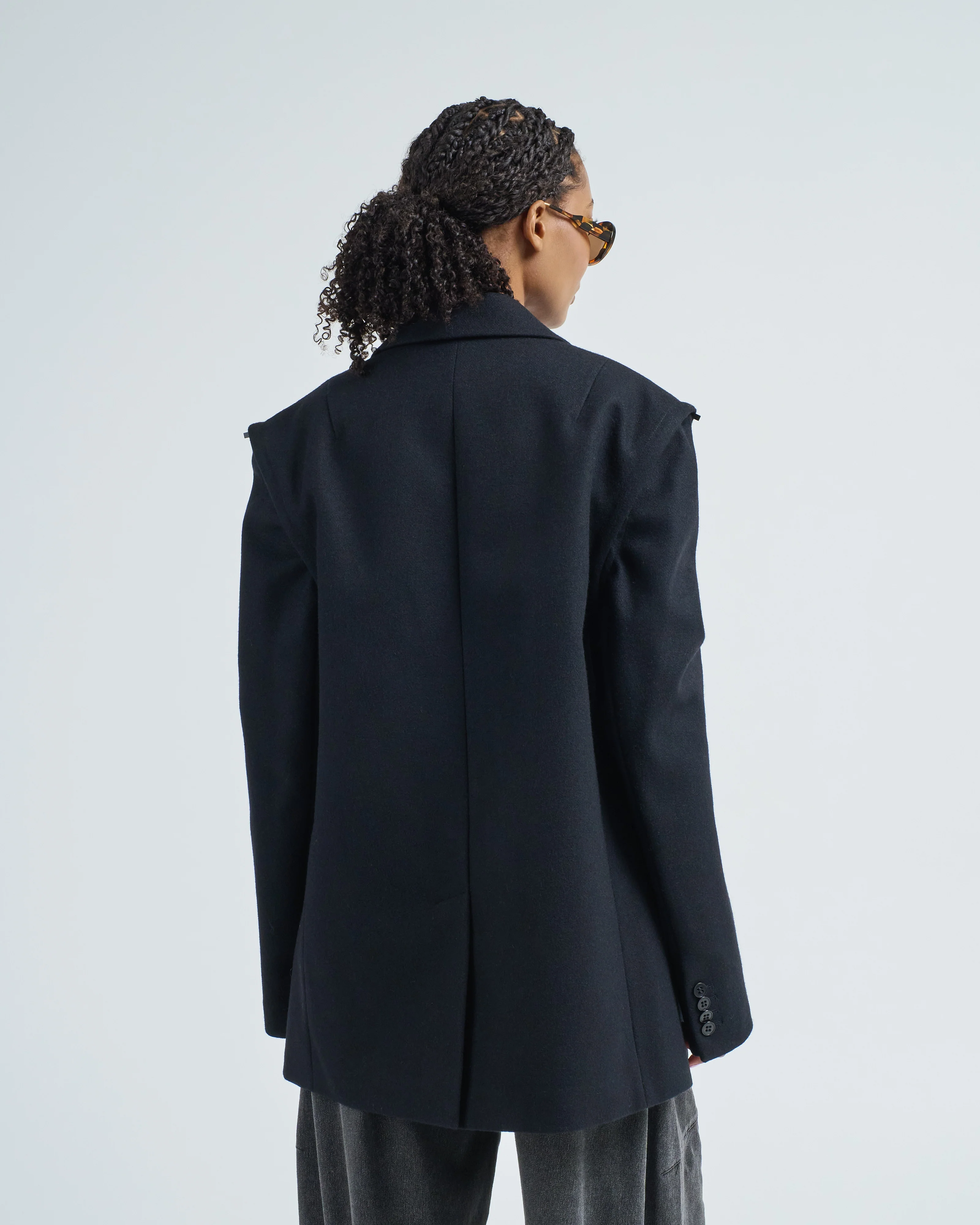 bonded recycled felted wool convertible blazer - Image 6