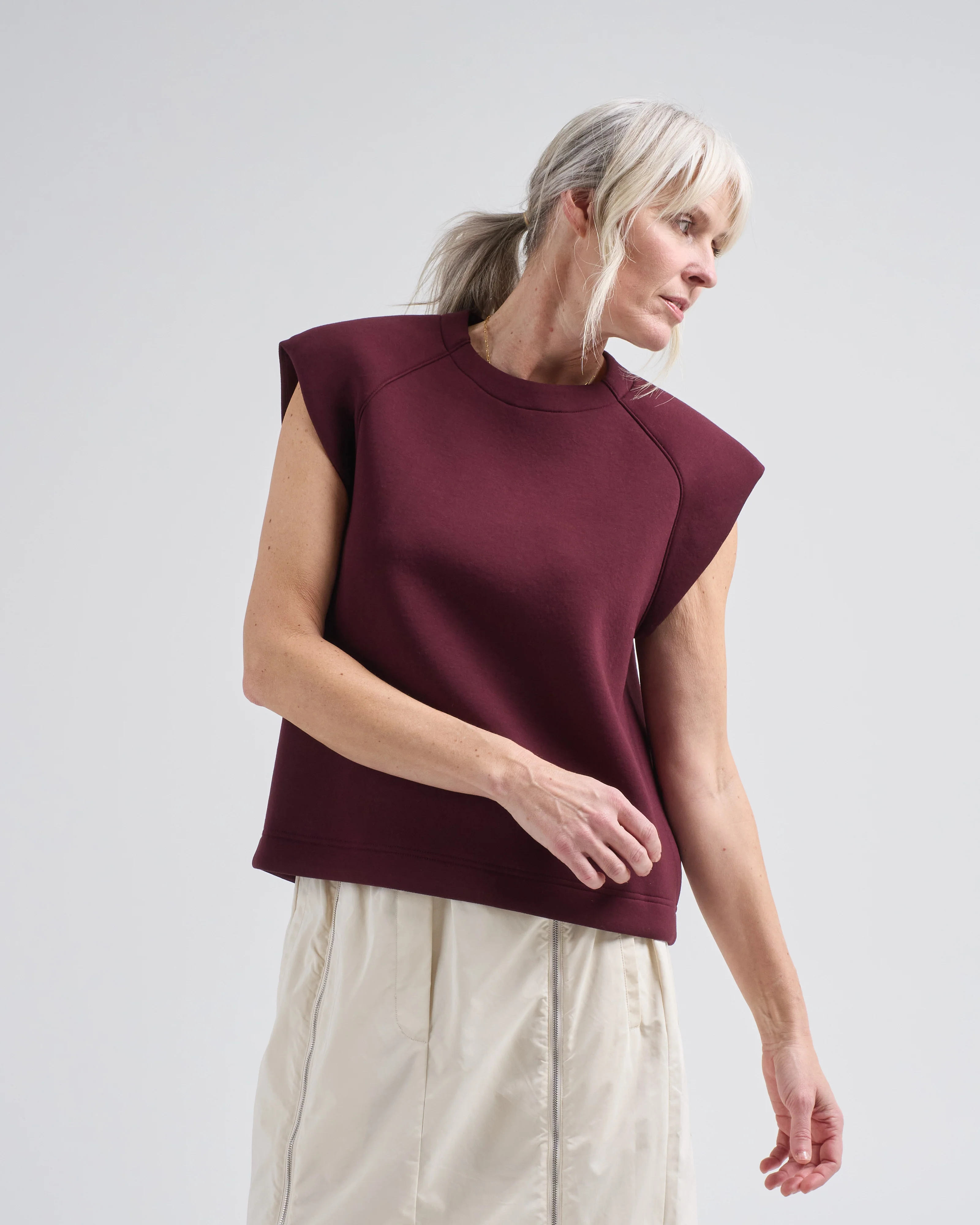 bonded viscose sculpted sleeveless top - Image 2