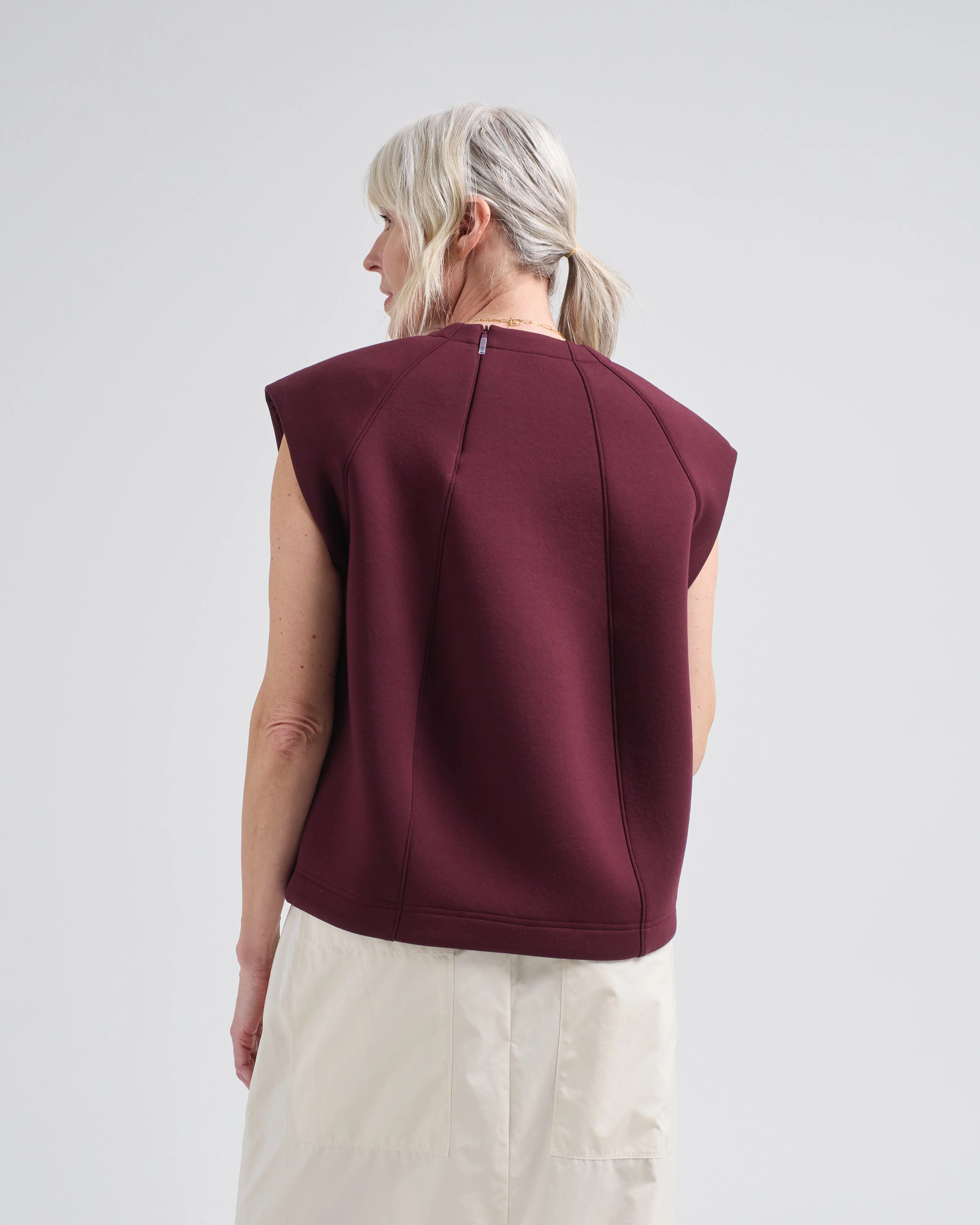 bonded viscose sculpted sleeveless top - Image 4