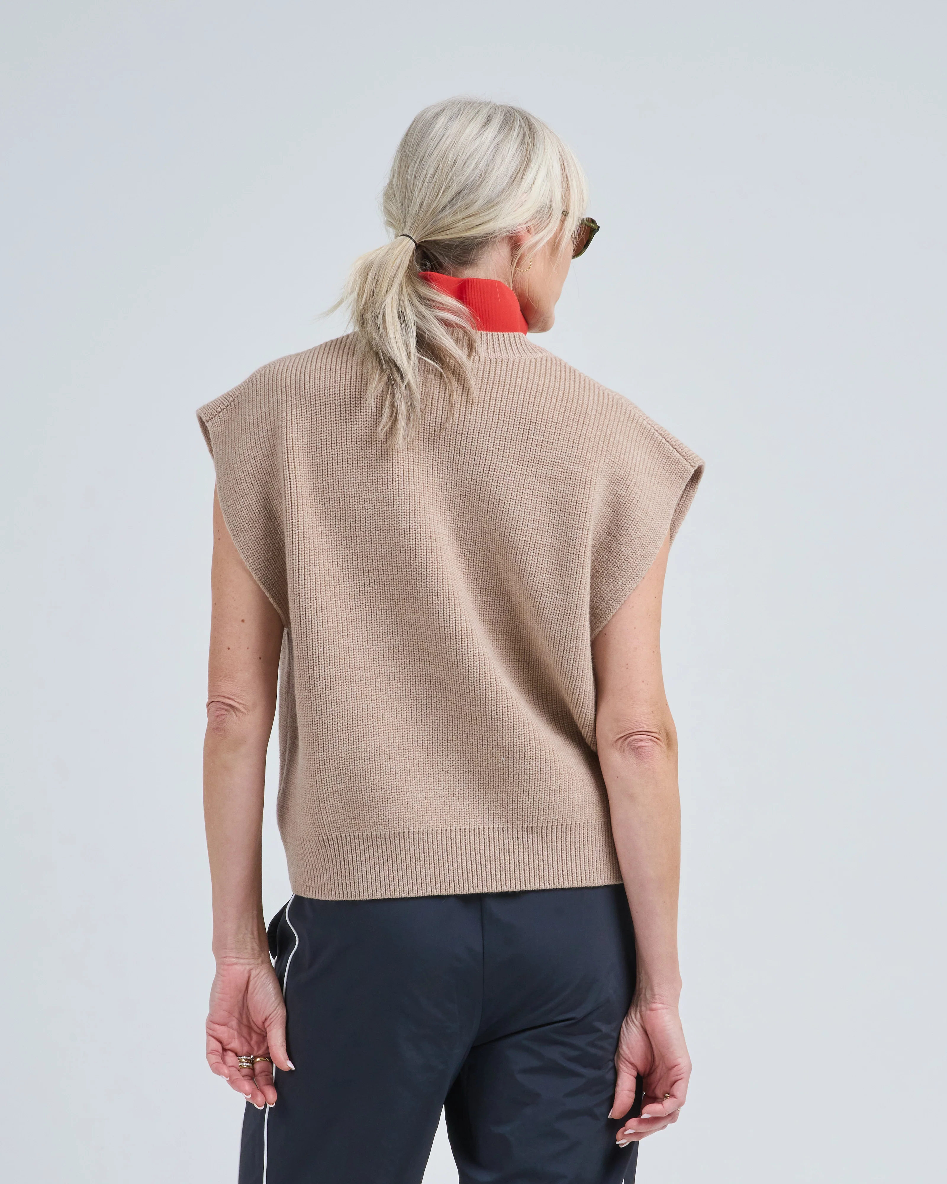 cardigan stitch sweater vest with removable dickie - Image 5