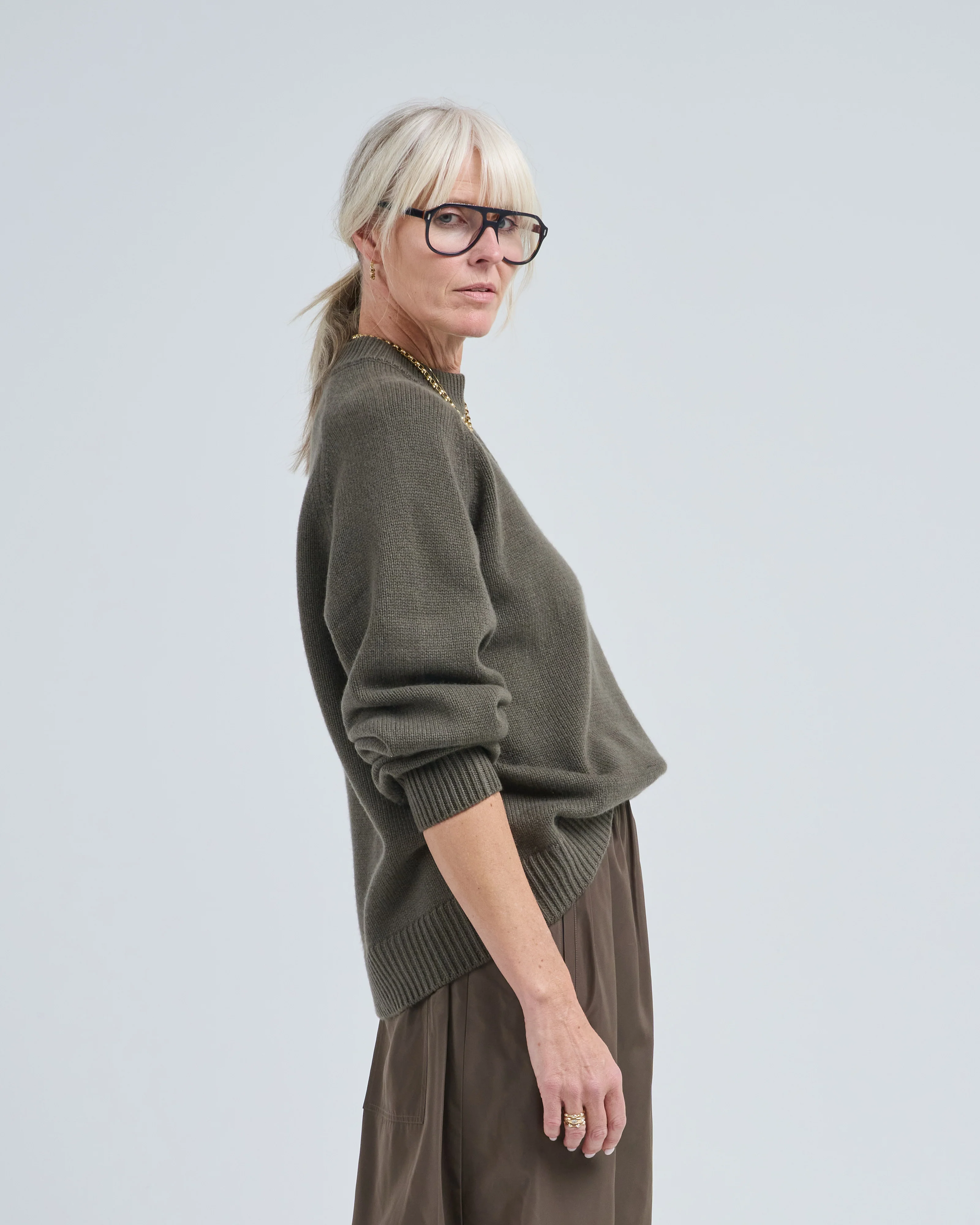 cashmere sweater crewneck oversized pullover - Image 3