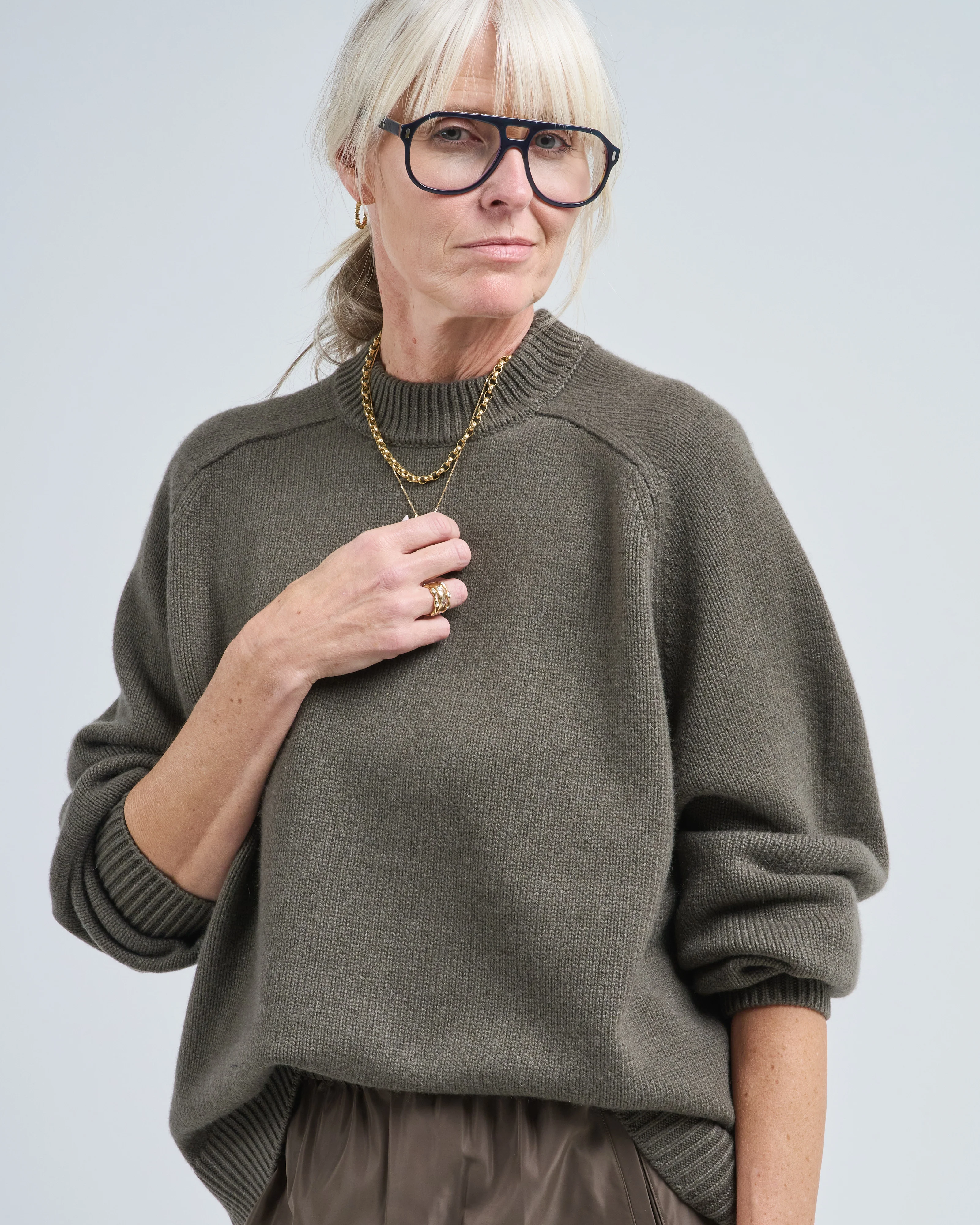 cashmere sweater crewneck oversized pullover - Image 5