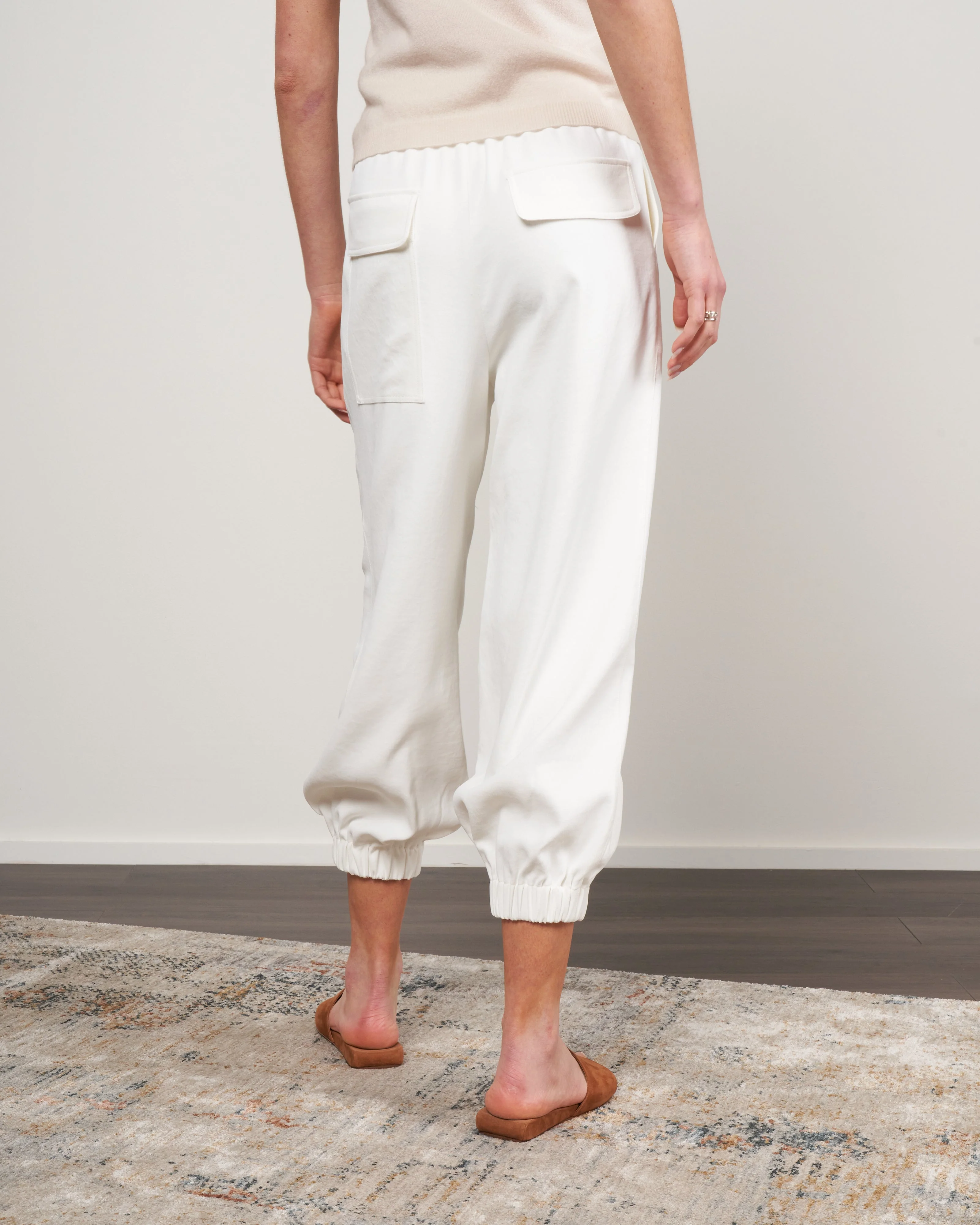 chalky drape plashet jogger - white - Image 4