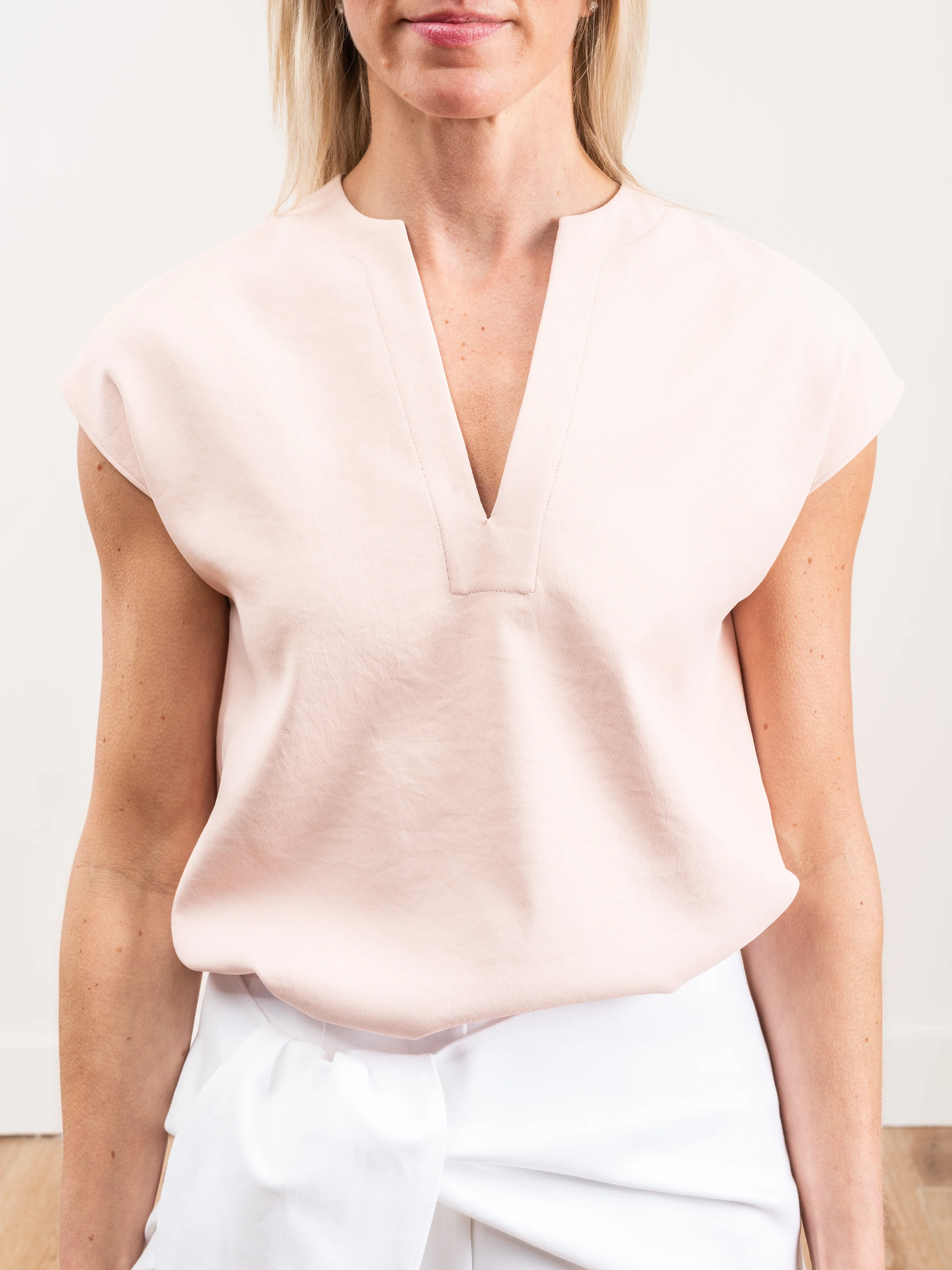 chalky drape splitneck top - Image 4