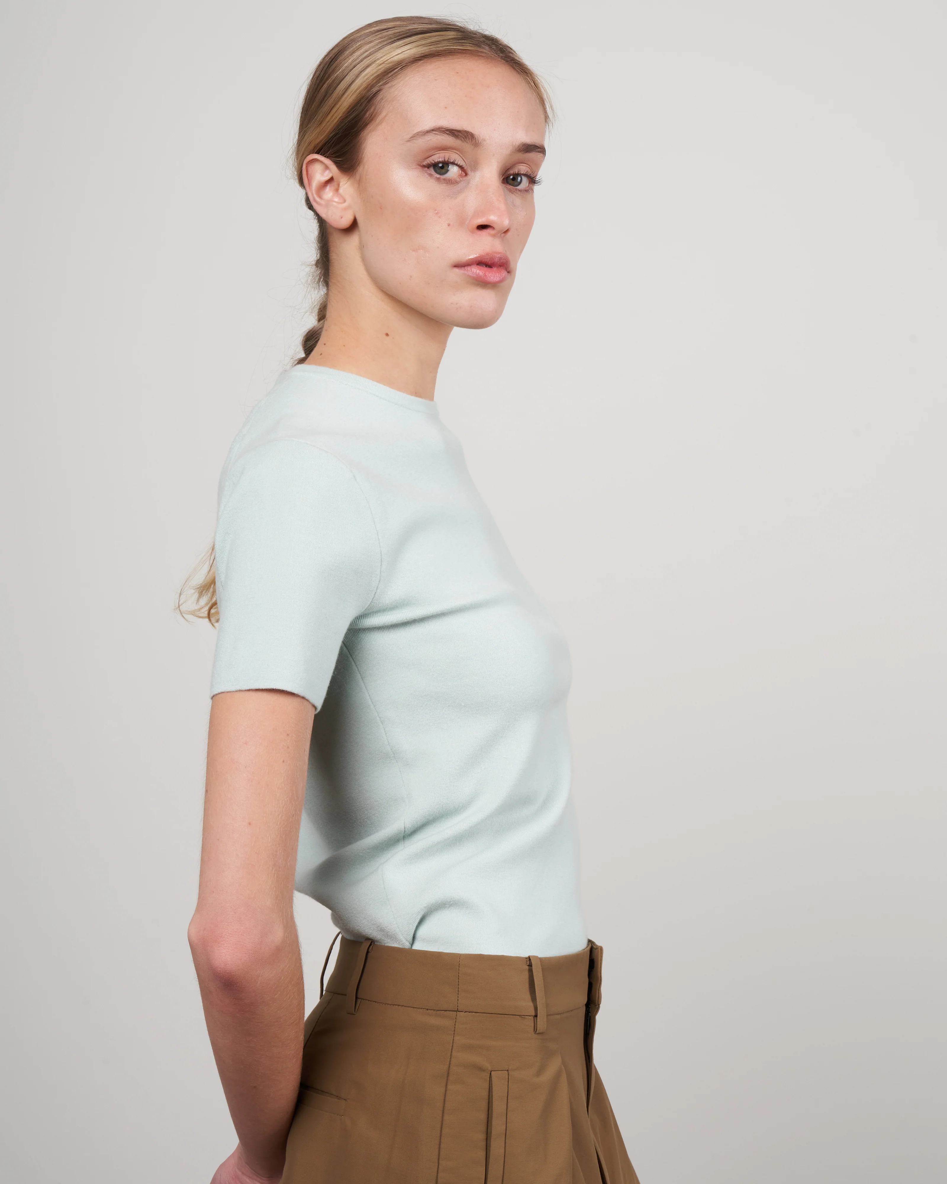 cashmere tee - light blue sage - Image 3