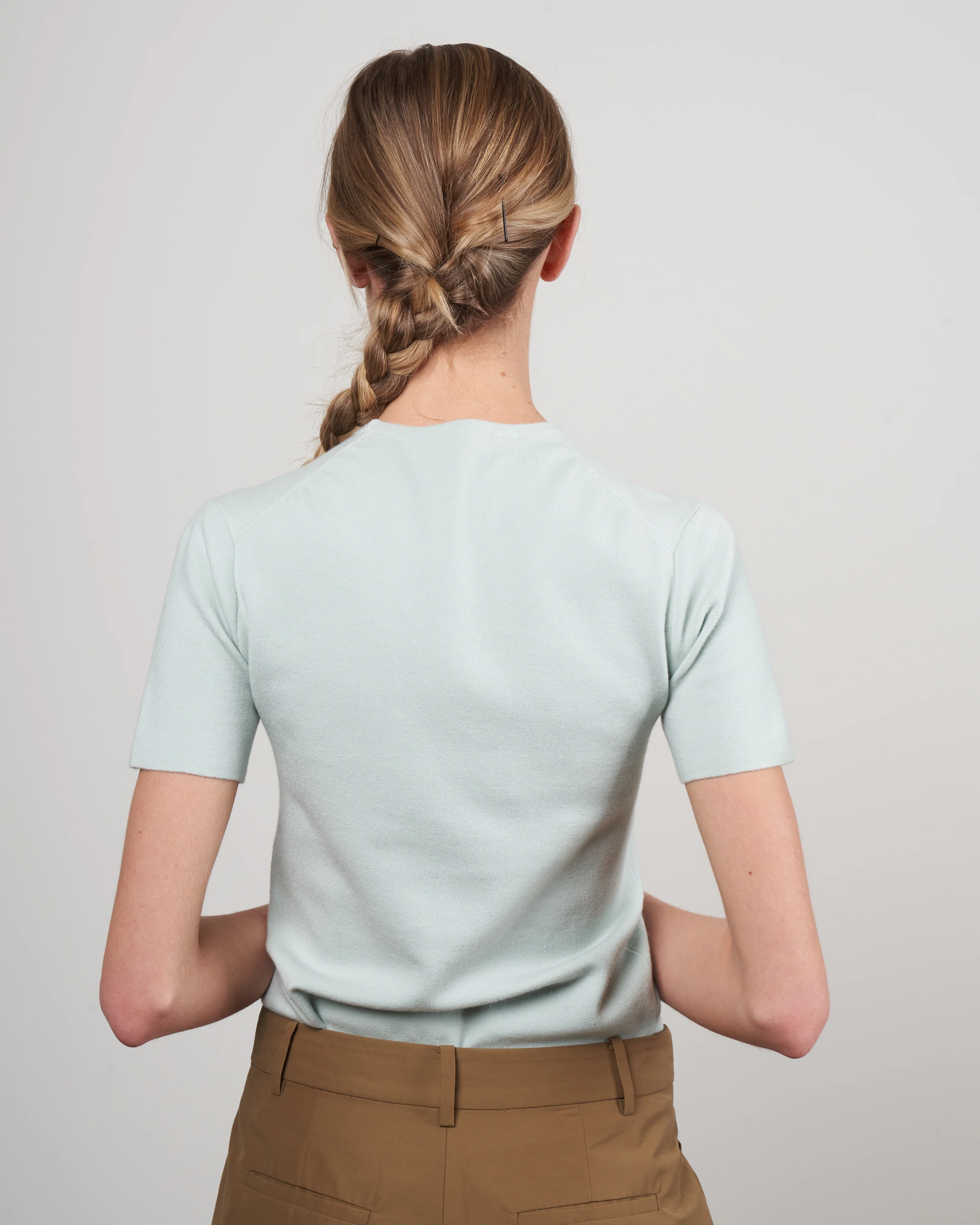 cashmere tee - light blue sage - Image 4