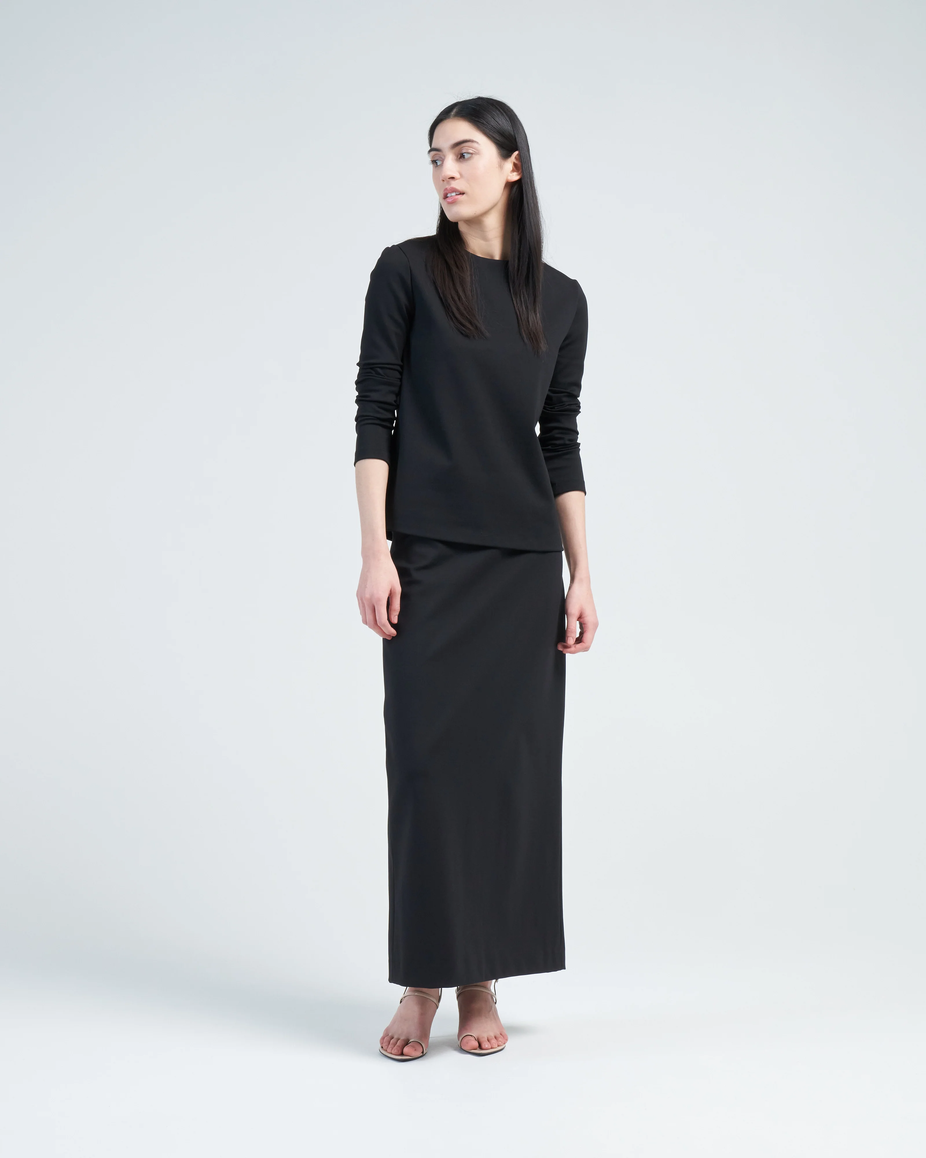 compact ultra stretch knit long sleeve slim top - Image 3