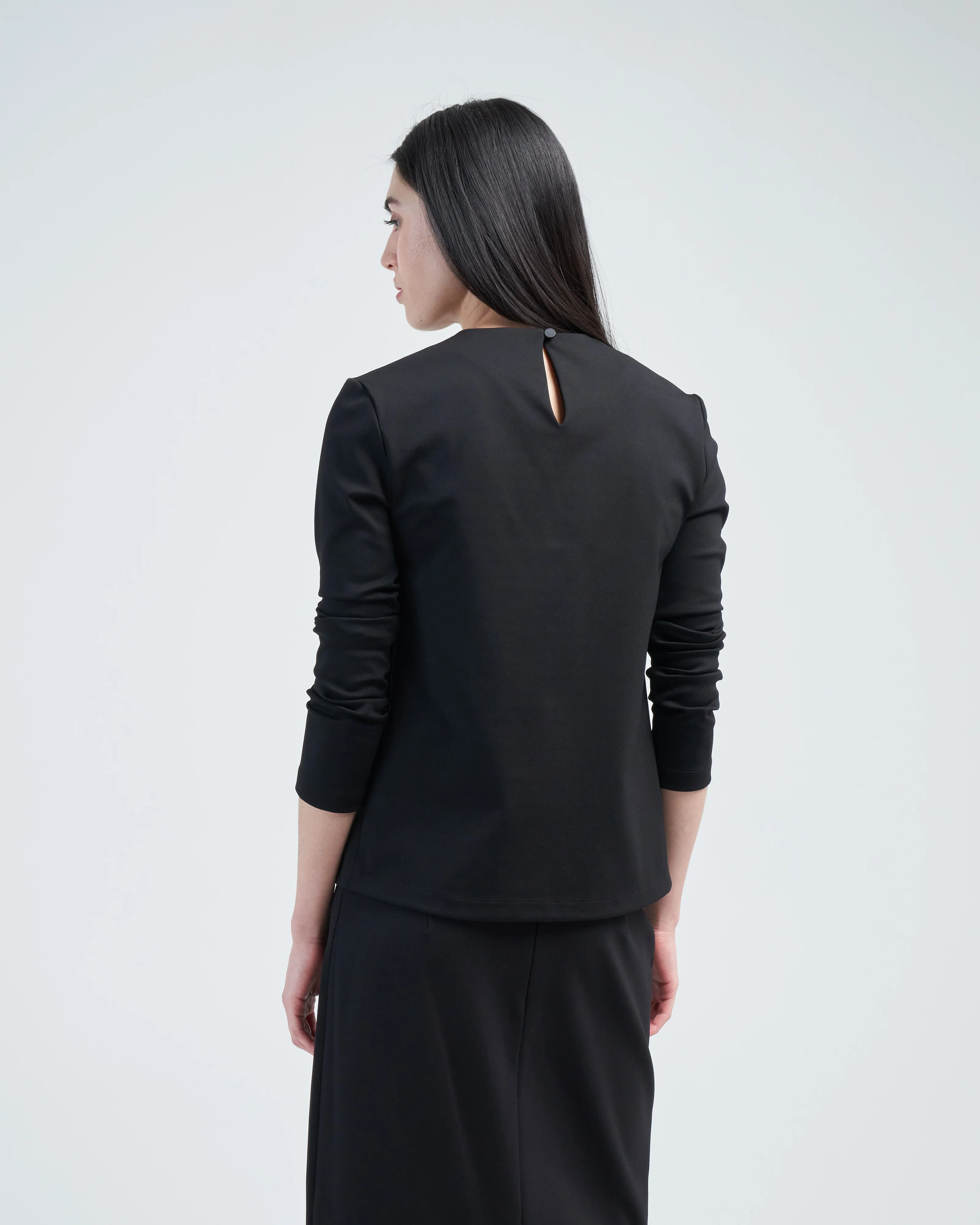 compact ultra stretch knit long sleeve slim top - Image 5
