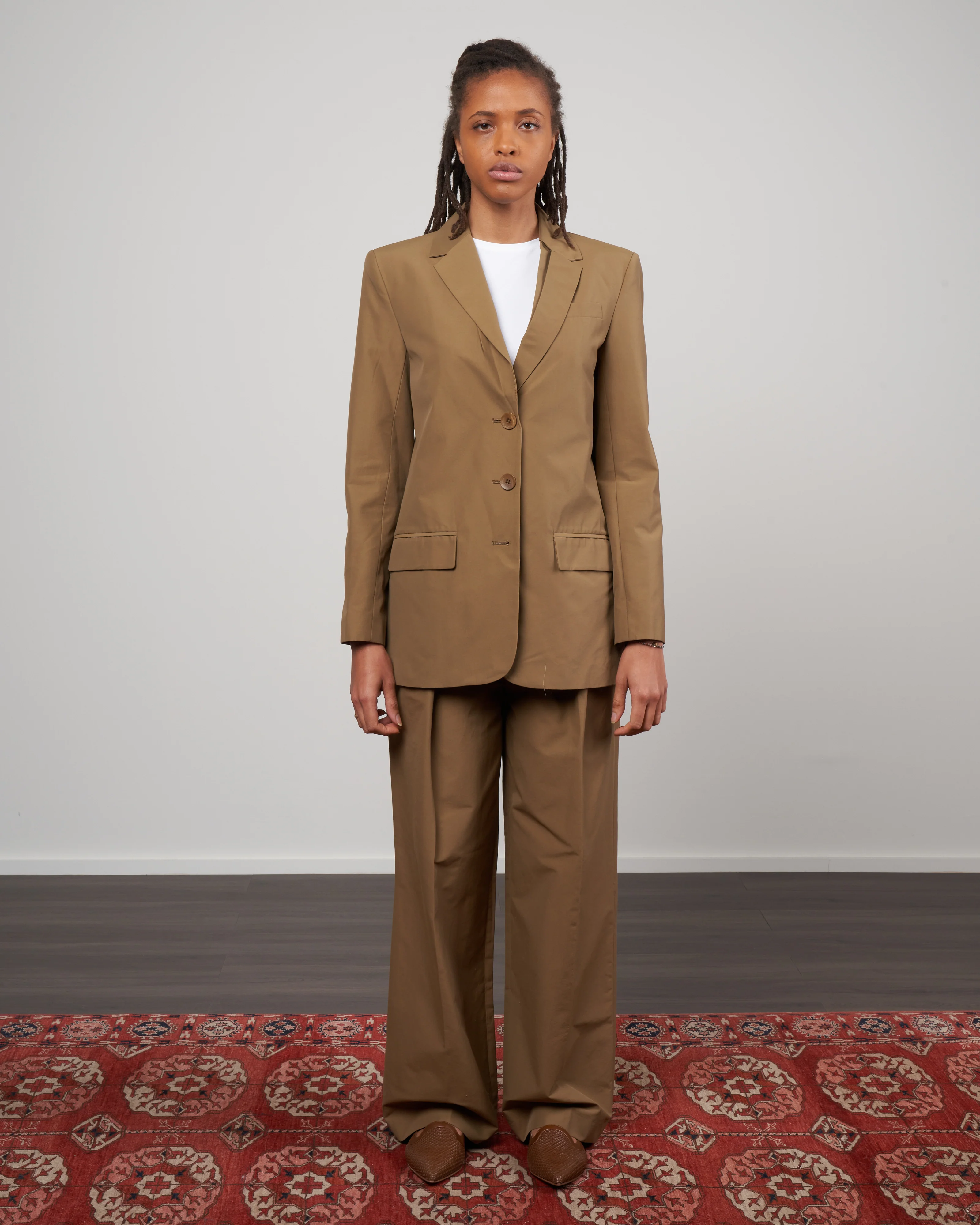 cotton nylon stella pant - beige - Image 2