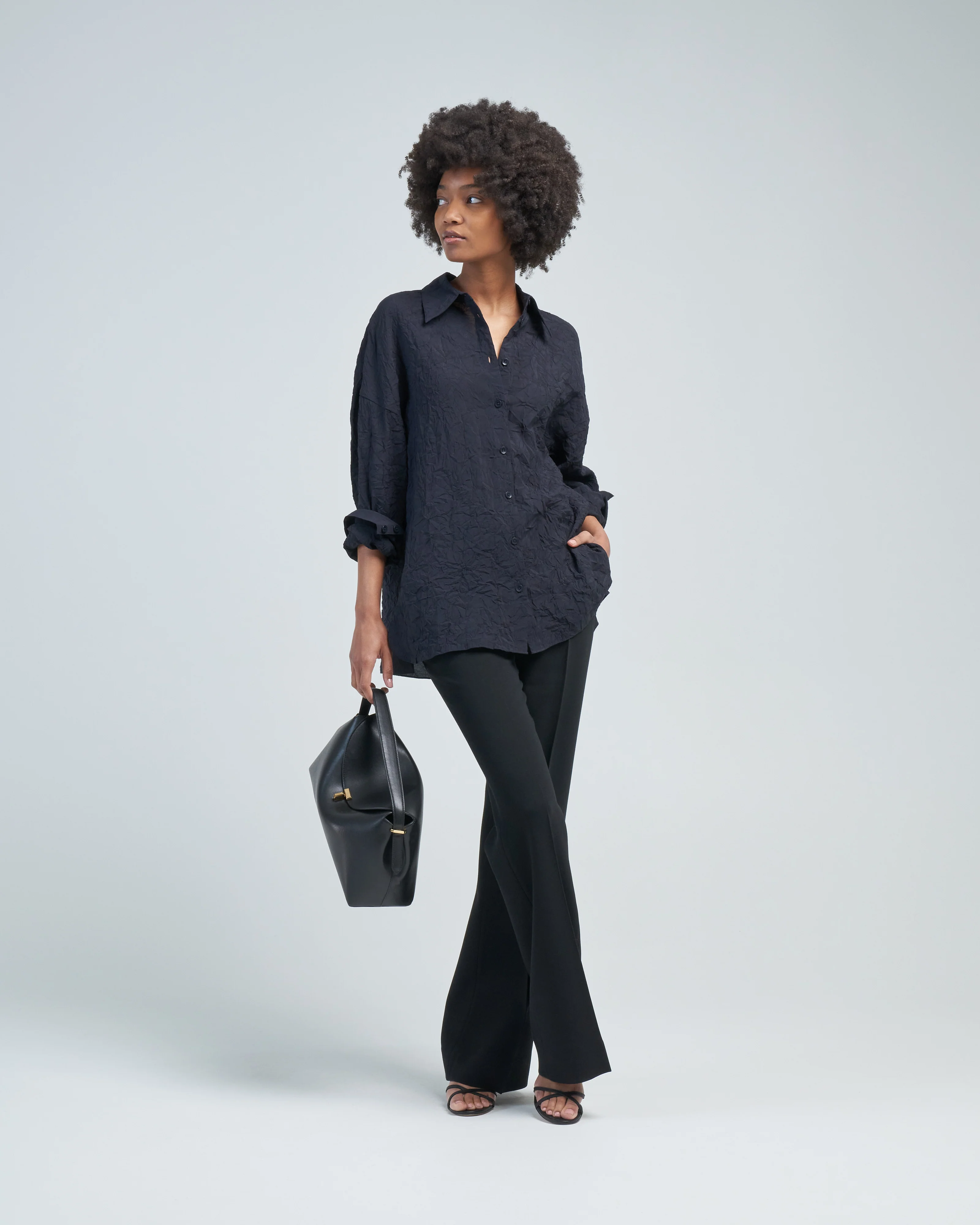 crinkle shirting oversized shirt - Image 2