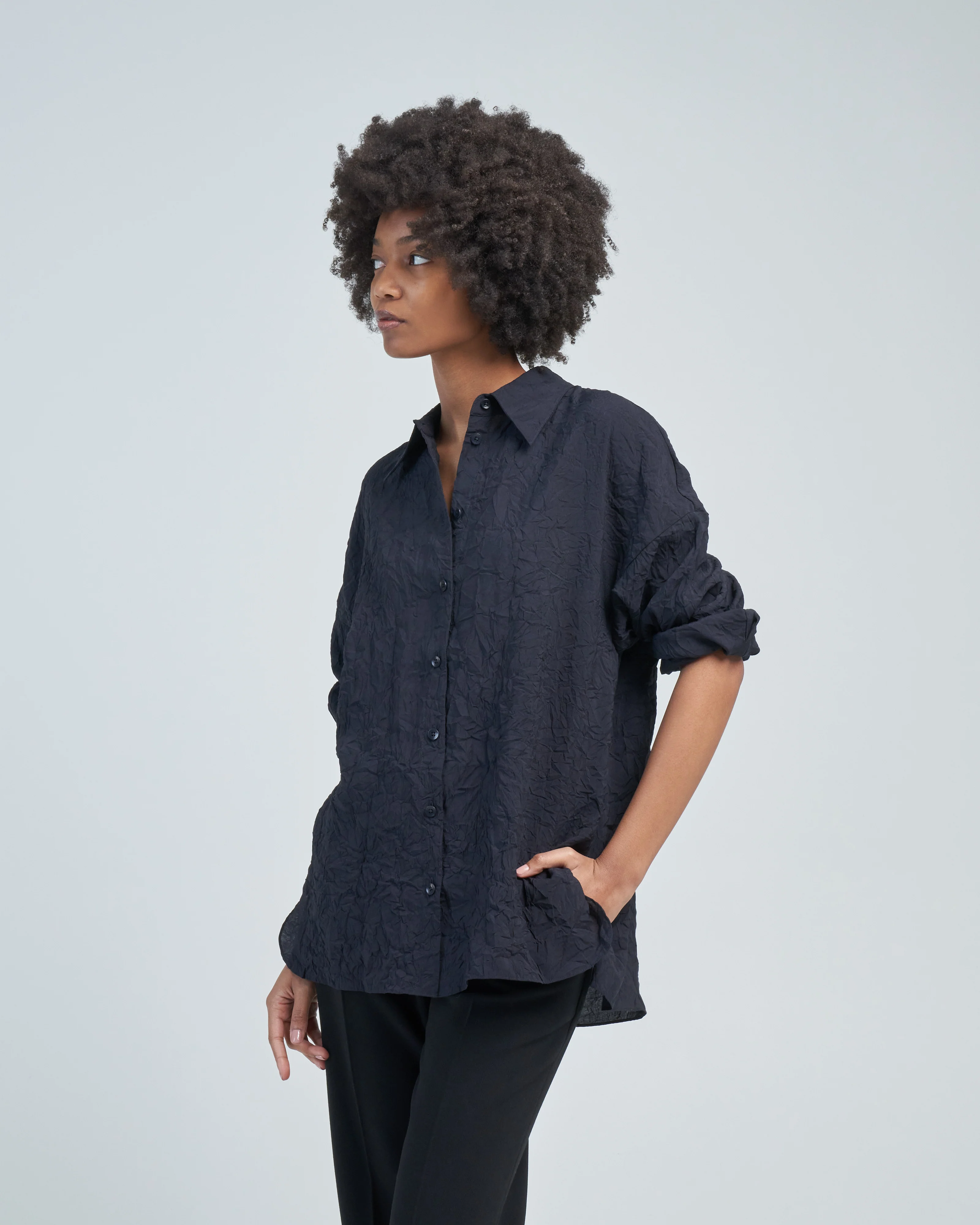 crinkle shirting oversized shirt - Image 3