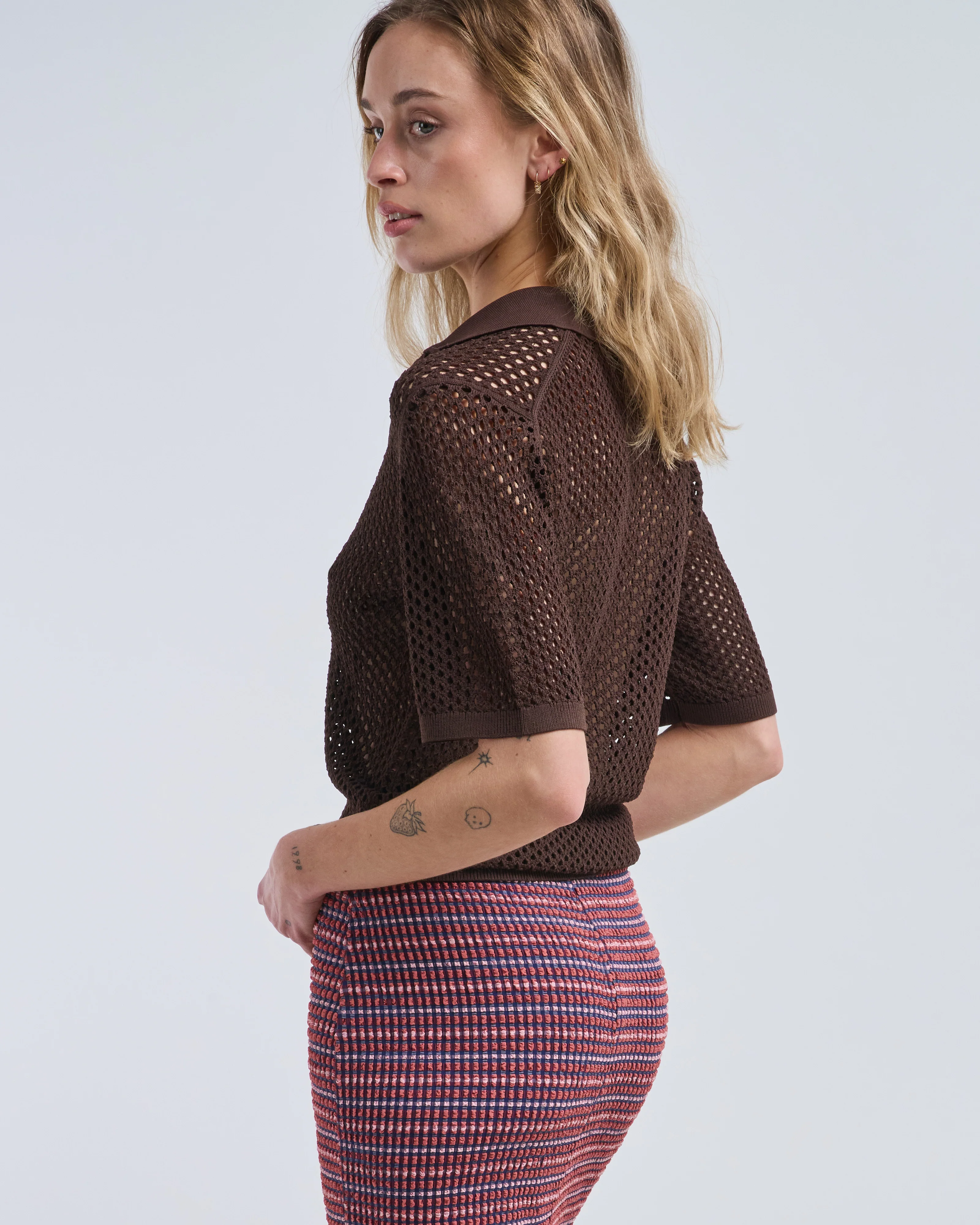 crochet netting slim polo - Image 2