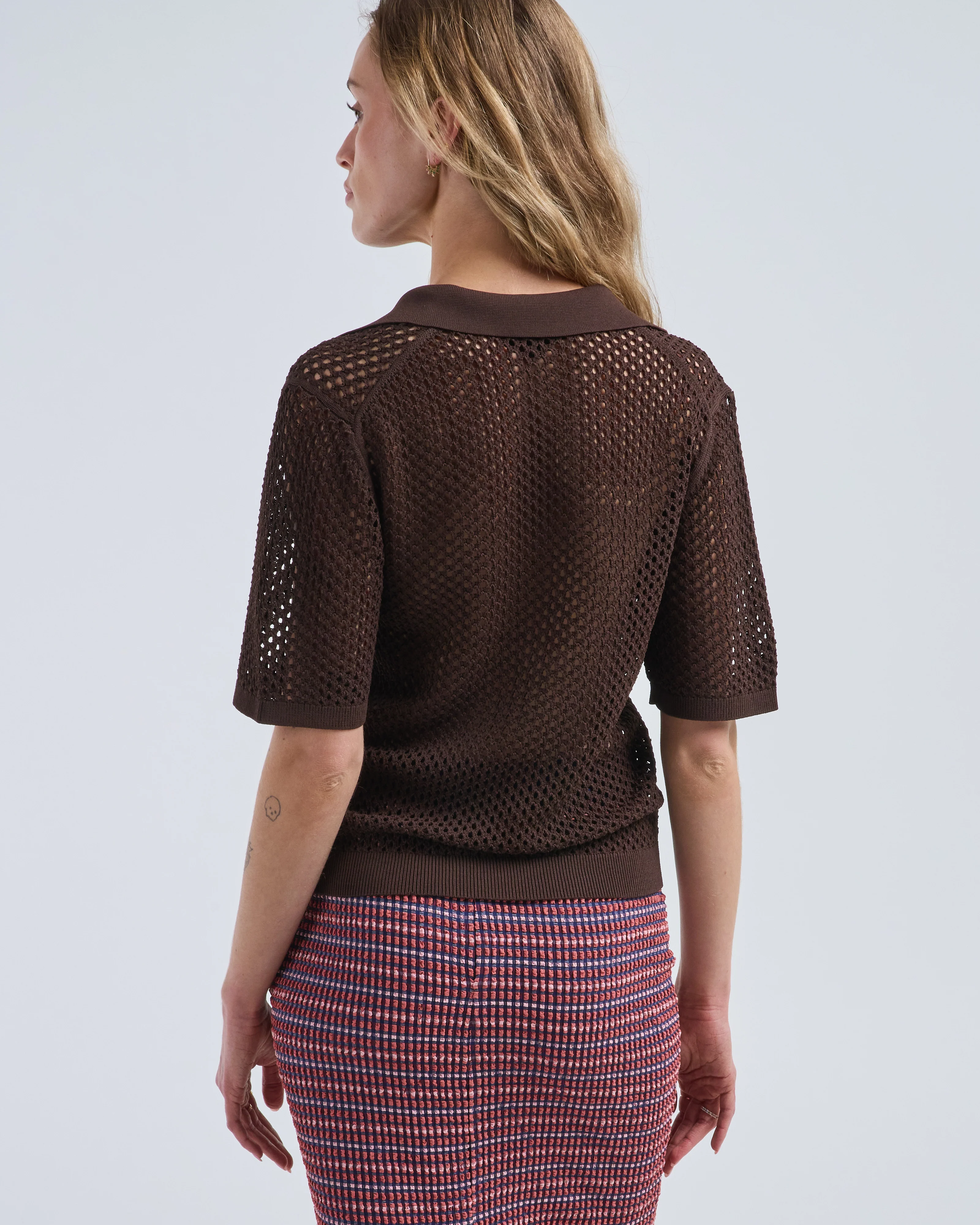 crochet netting slim polo - Image 3