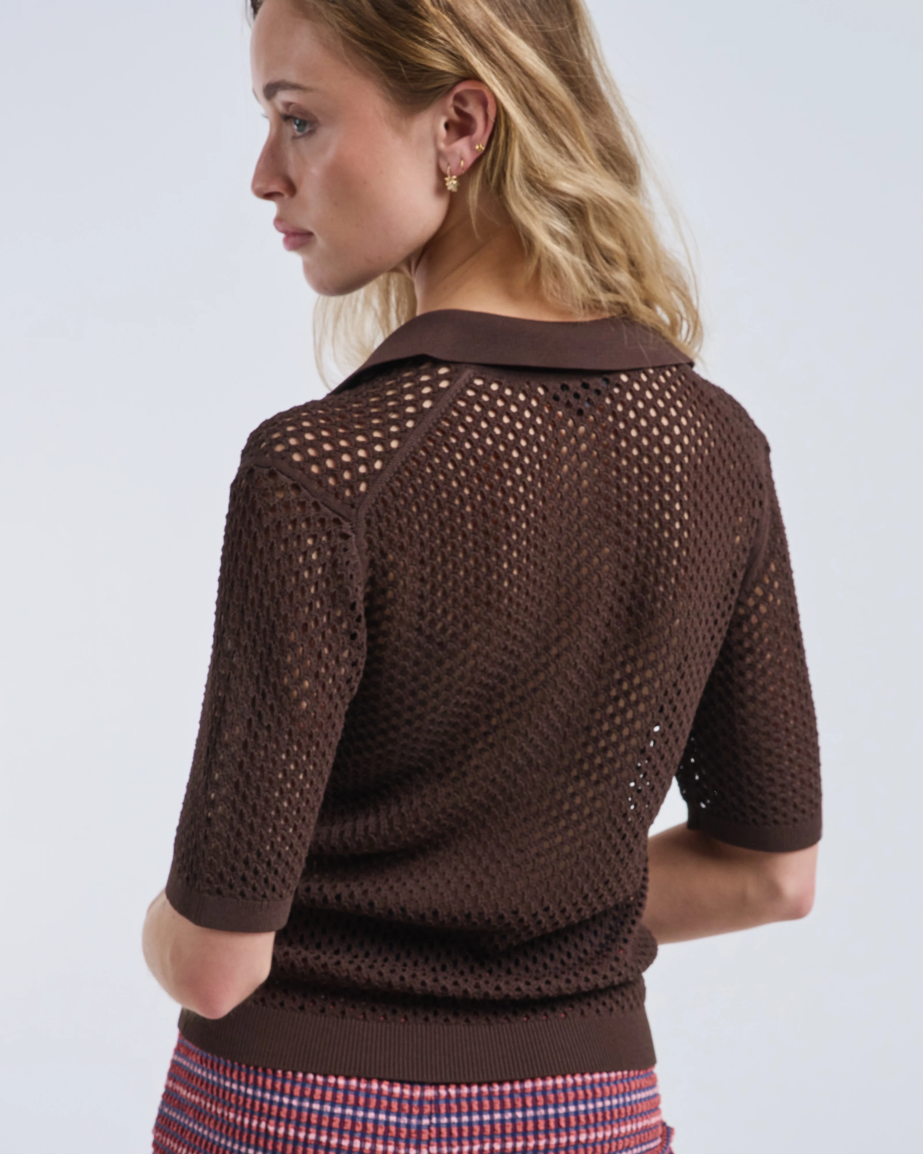 crochet netting slim polo - Image 4