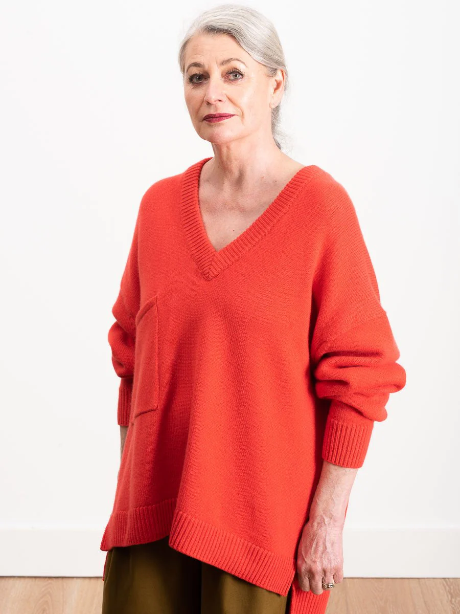 v-neck oversized pullover - Image 2