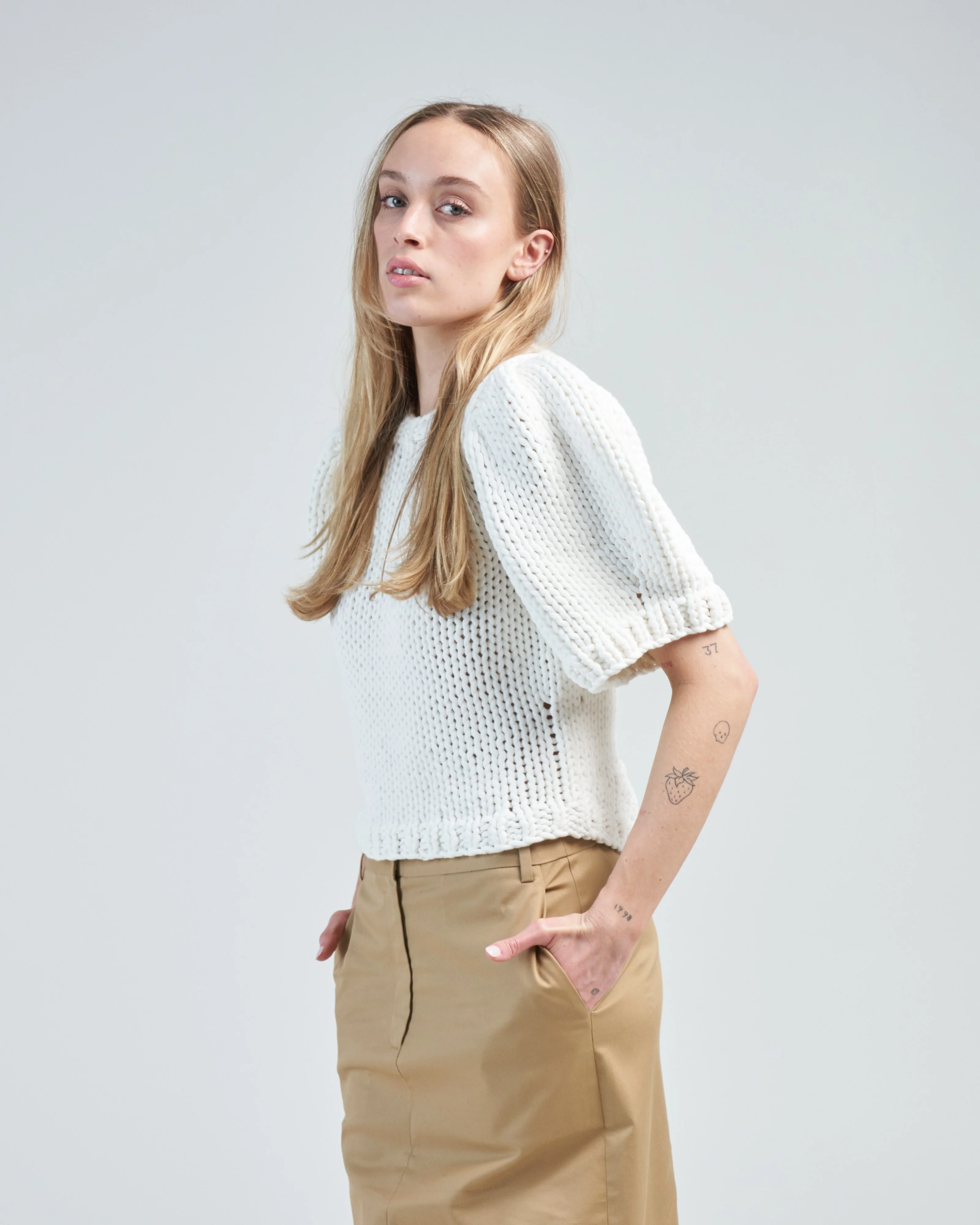 deluxe tube yarn sweater mini puff pullover - Image 3