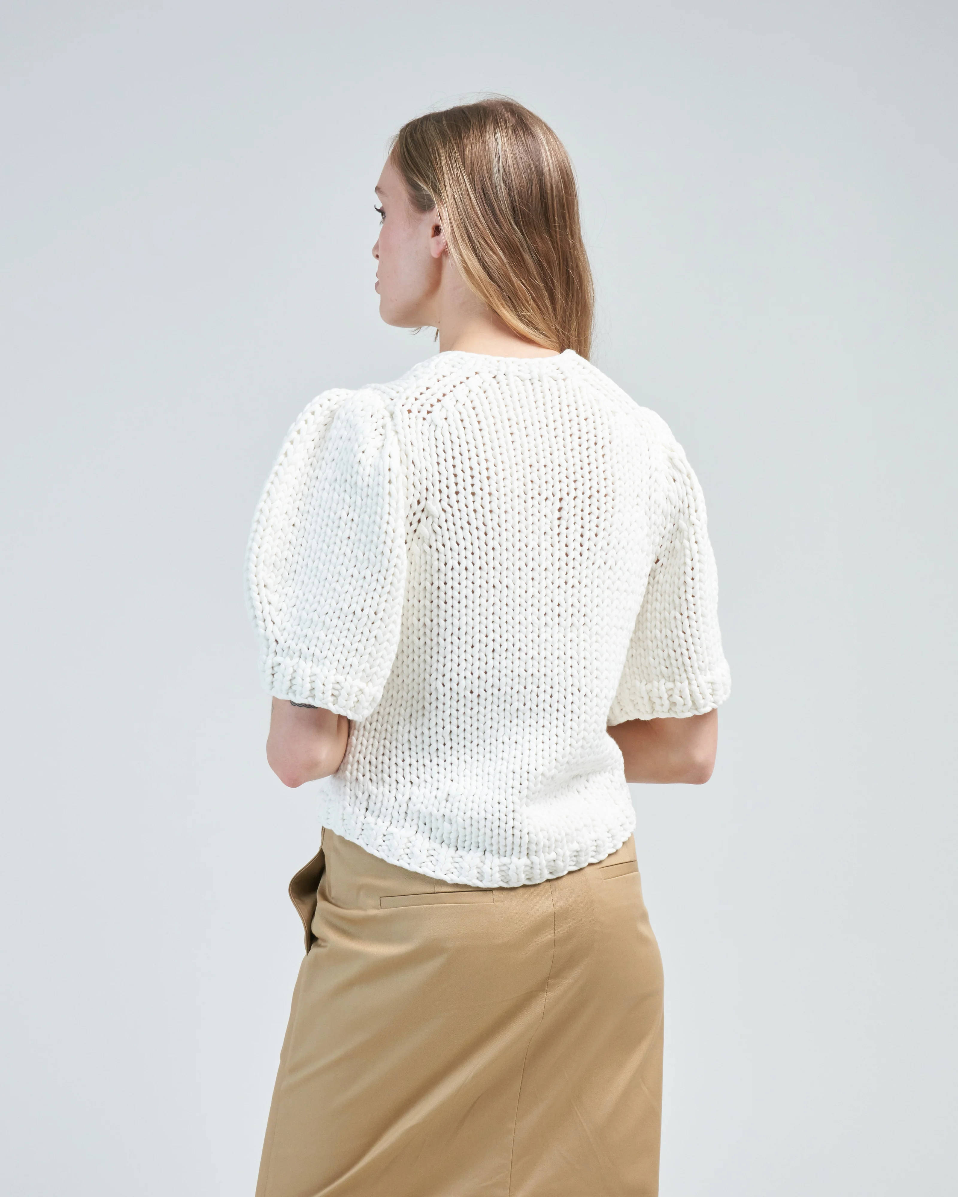 deluxe tube yarn sweater mini puff pullover - Image 4