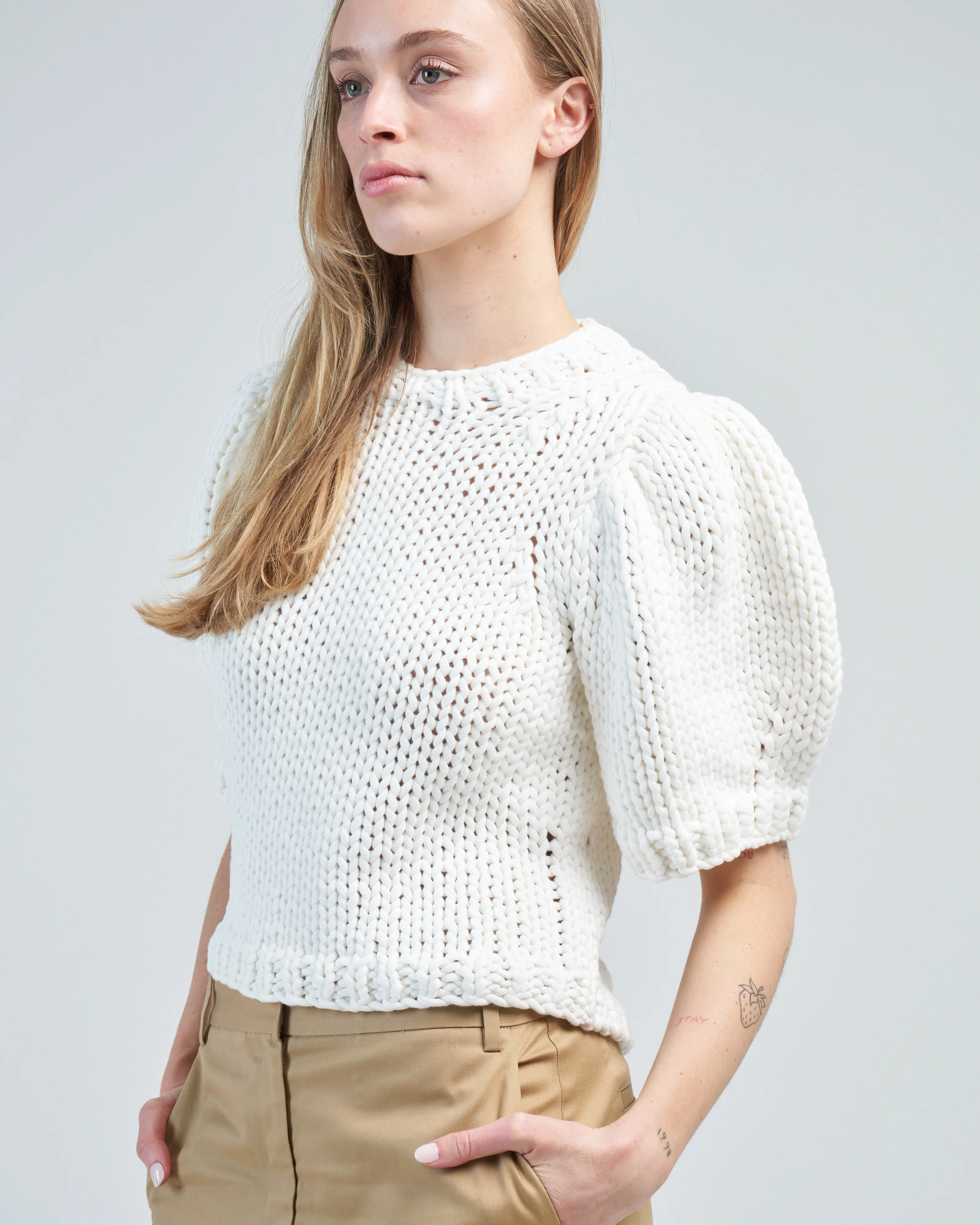deluxe tube yarn sweater mini puff pullover - Image 5