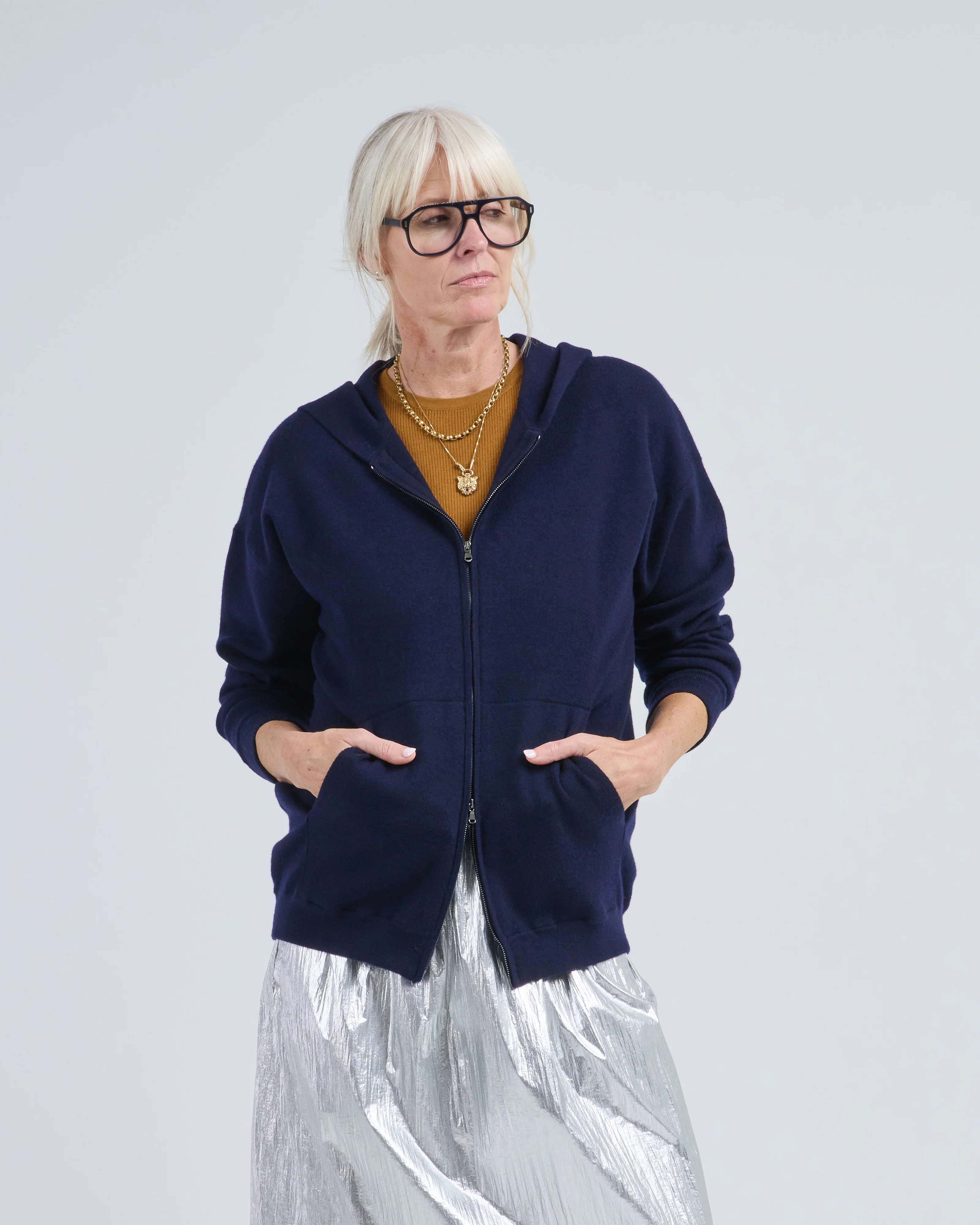 double faced cashmere hoodie - Image 3