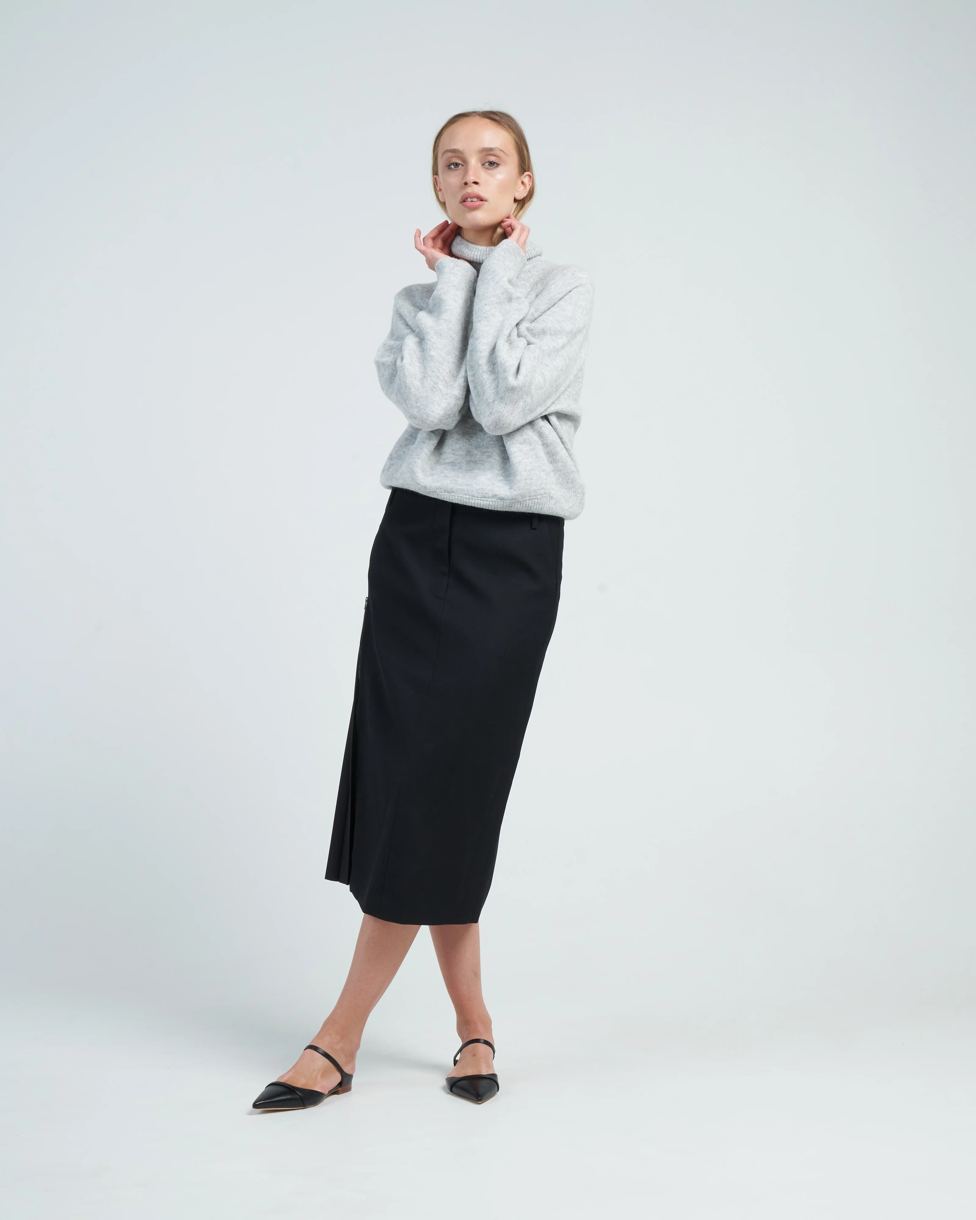 douillet tneck easy pullover - light heather grey - Image 2
