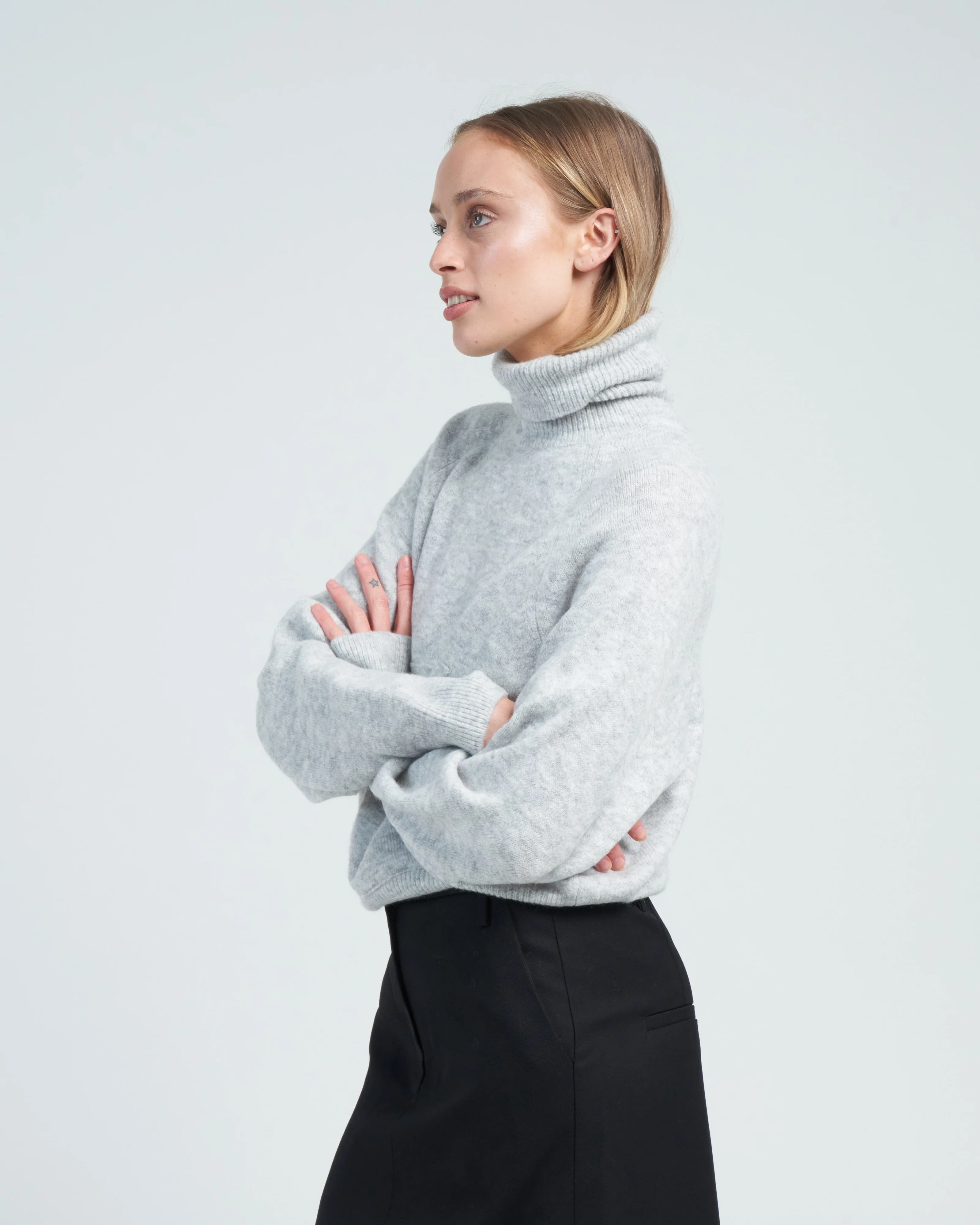 douillet tneck easy pullover - light heather grey - Image 3