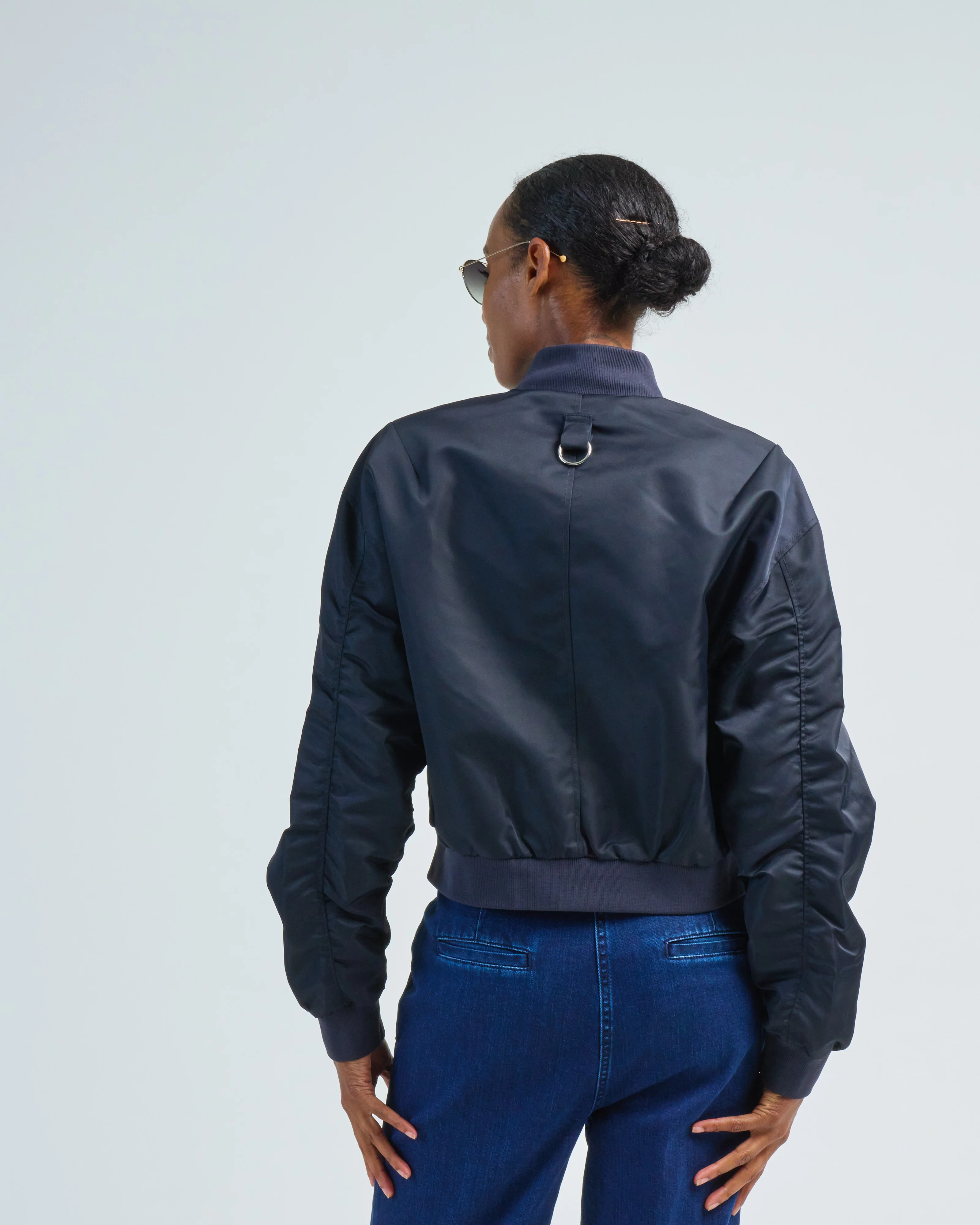 eco nylon cropped bomber - Image 2