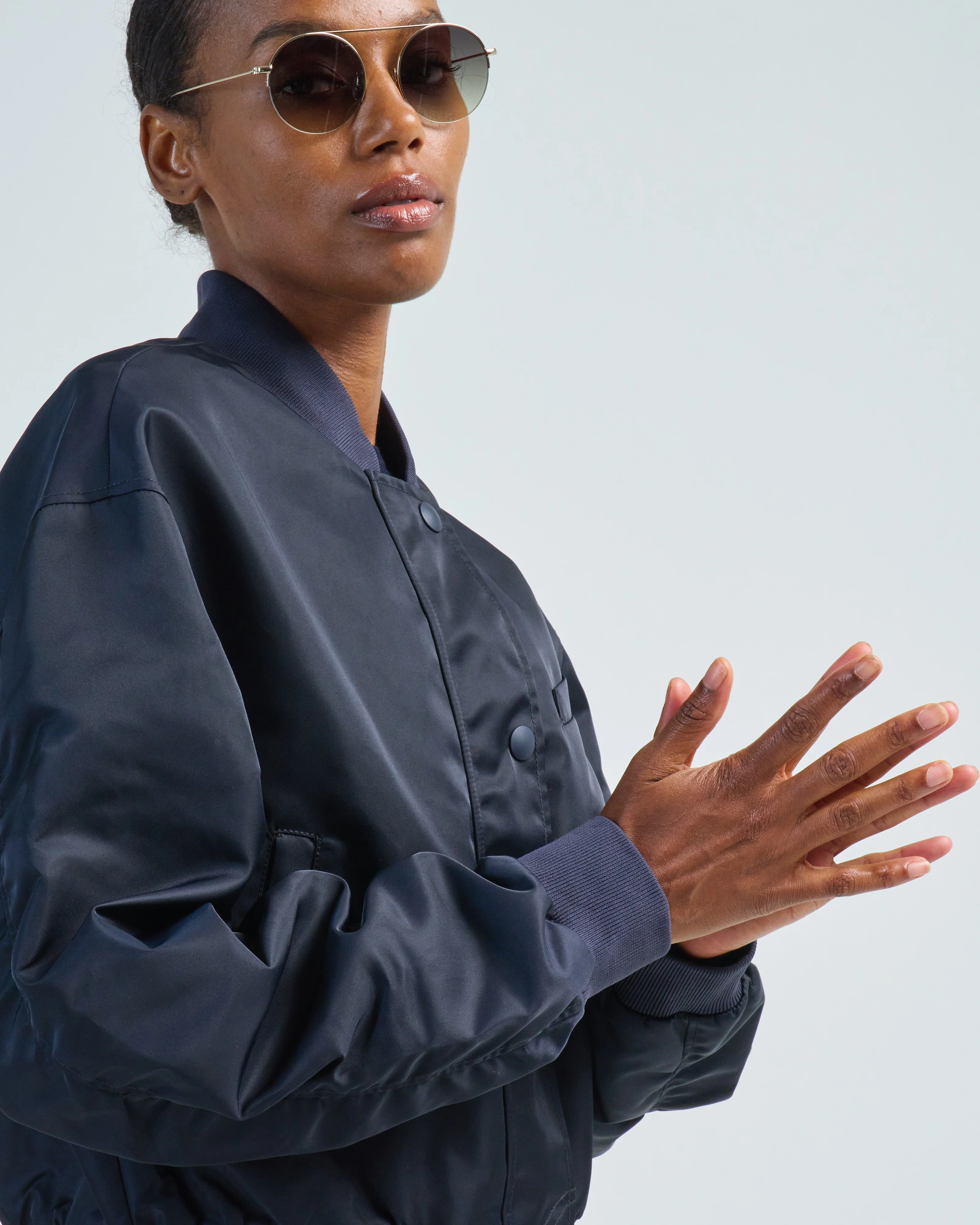 eco nylon cropped bomber - Image 4