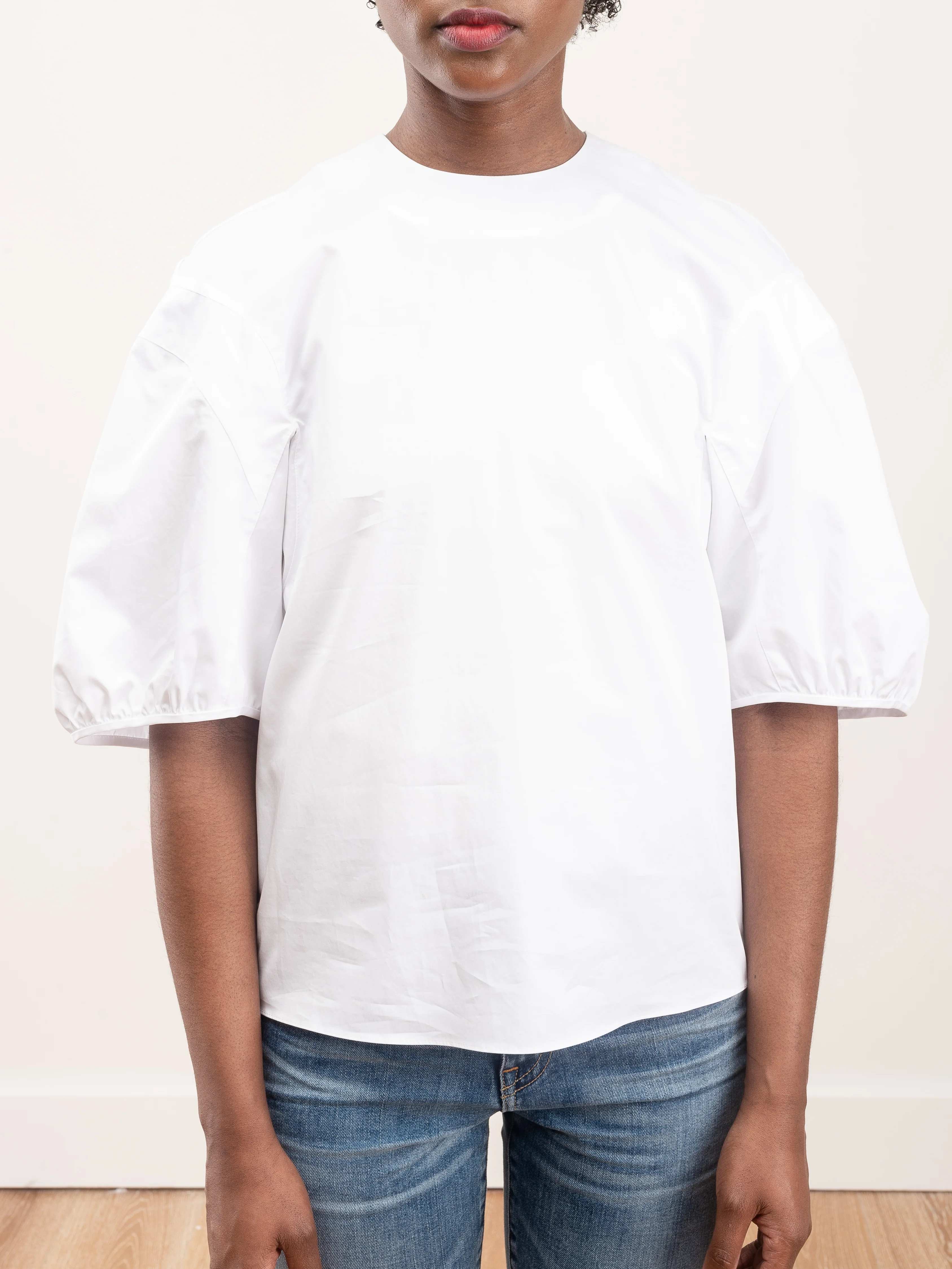 balloon sleeve top - white - Image 2
