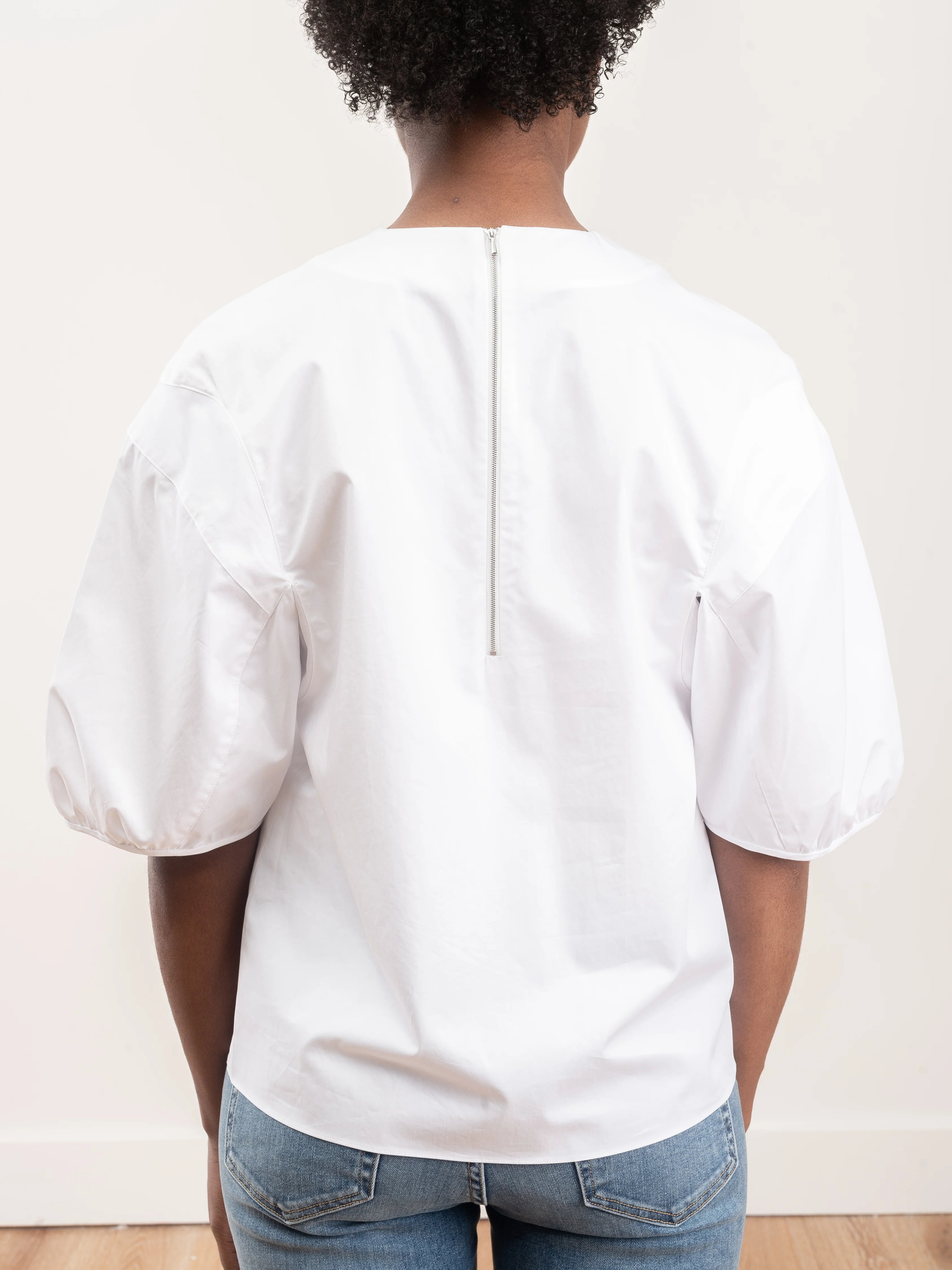 balloon sleeve top - white - Image 4