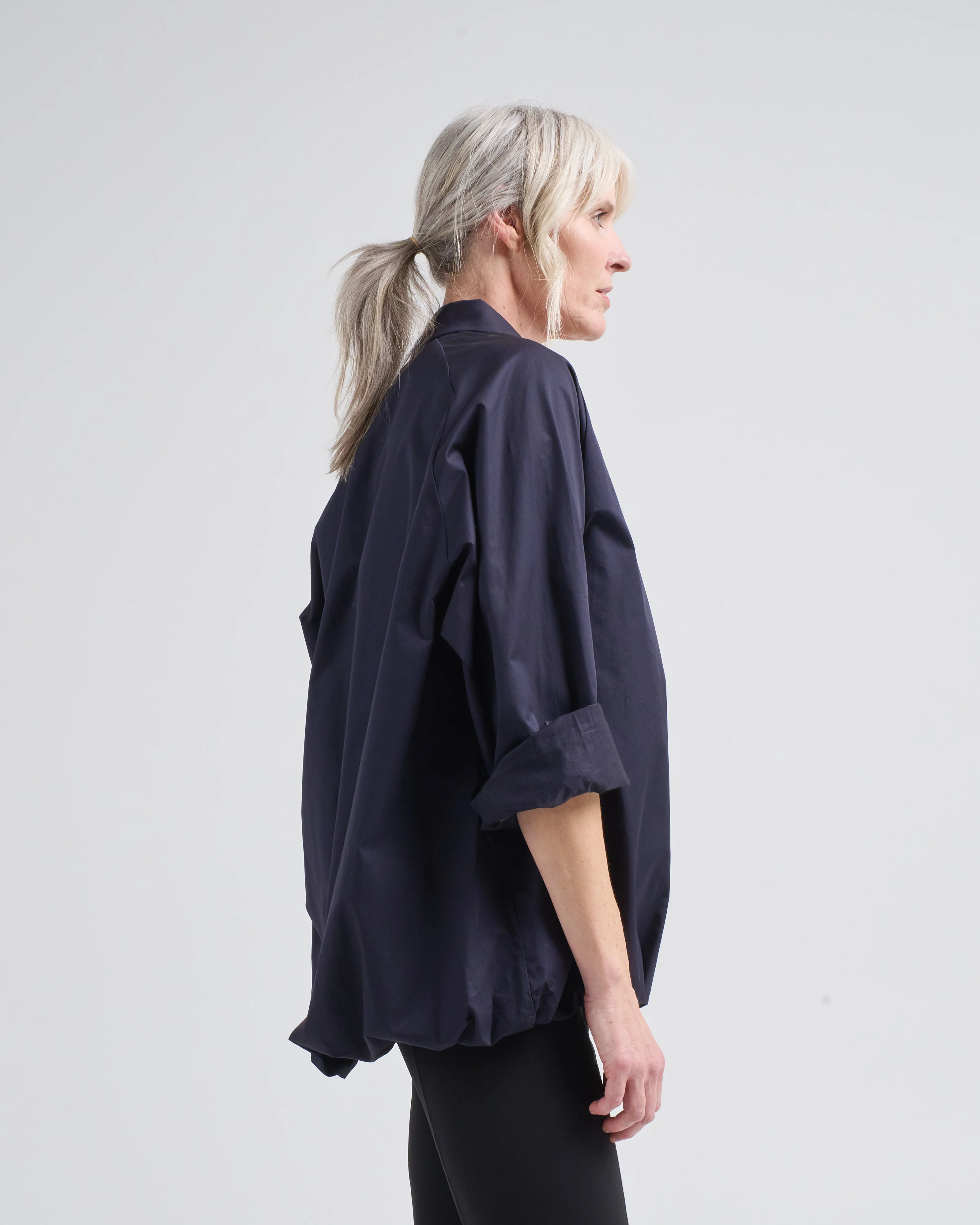 eco poplin bubble hem shirt jacket - Image 4