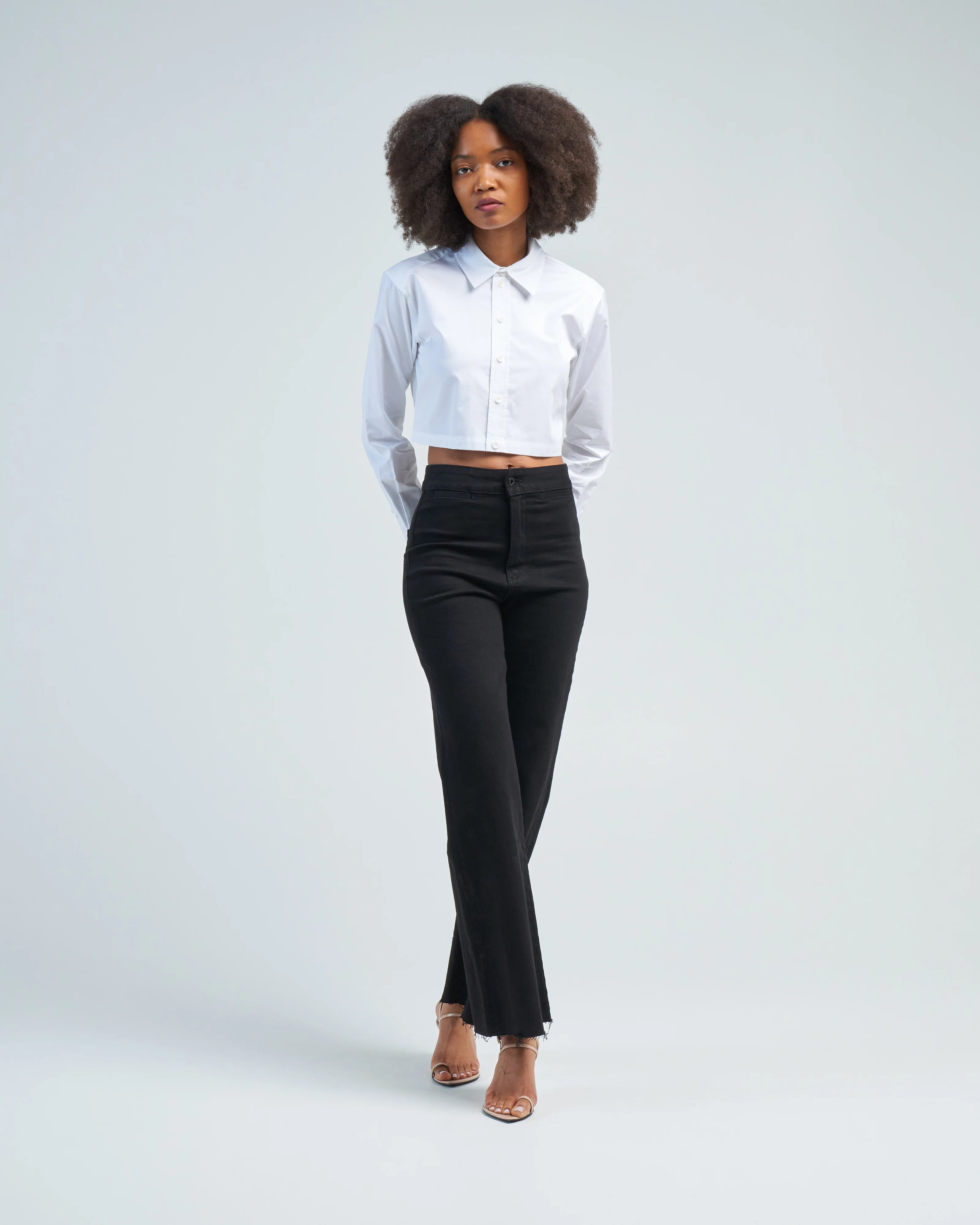 eco poplin cropped shirt - Image 2