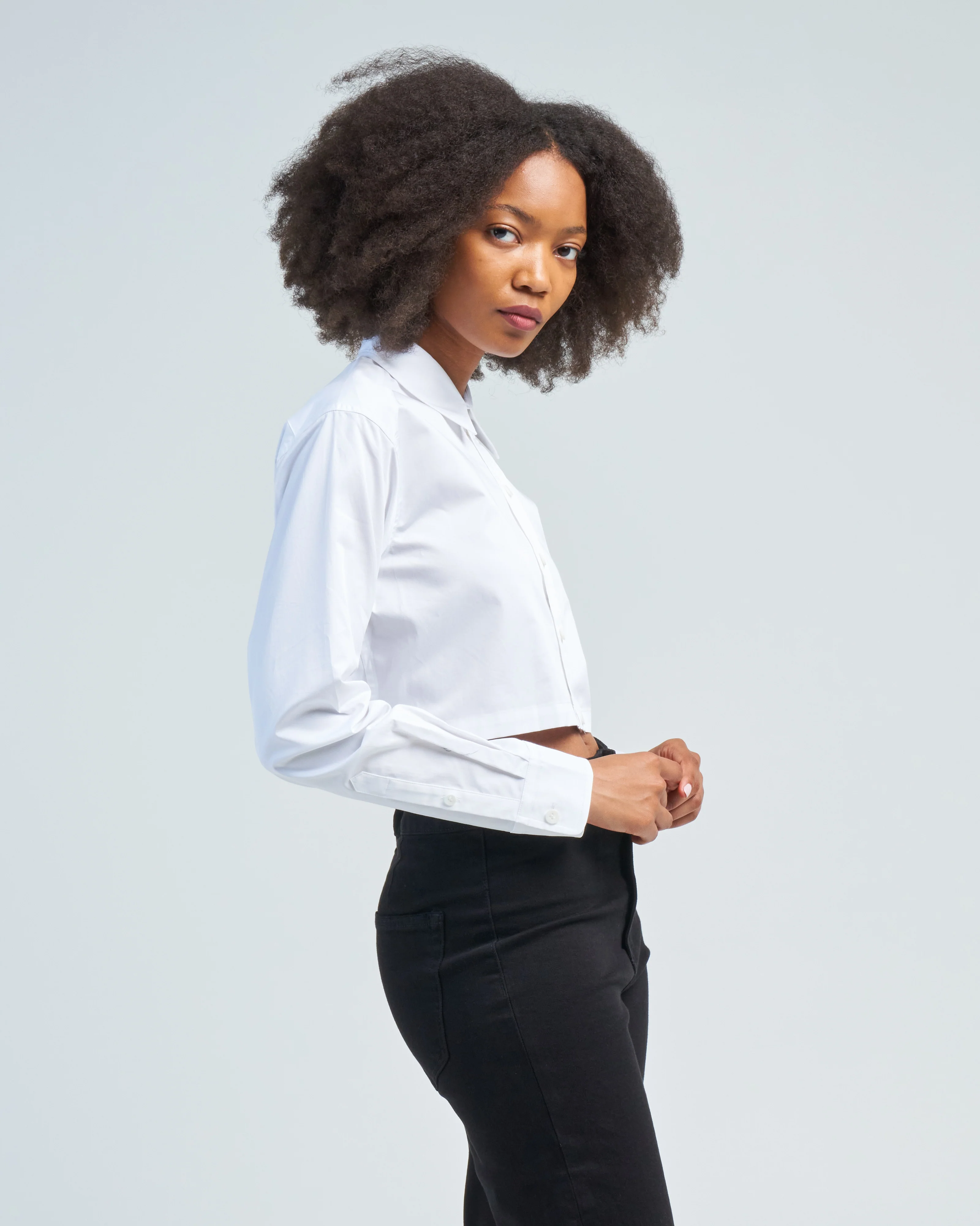 eco poplin cropped shirt - Image 3