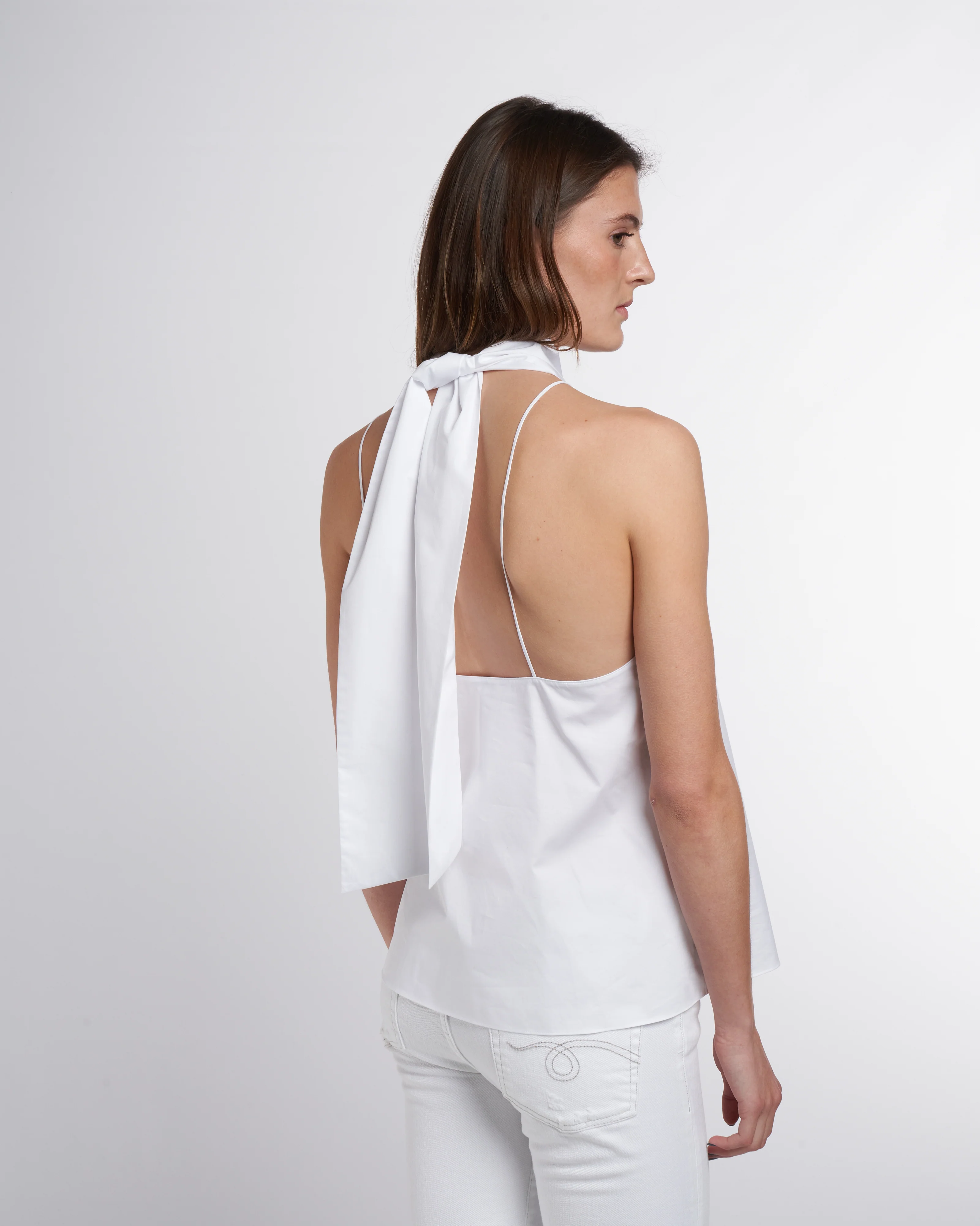 eco poplin halter top - white white - Image 3